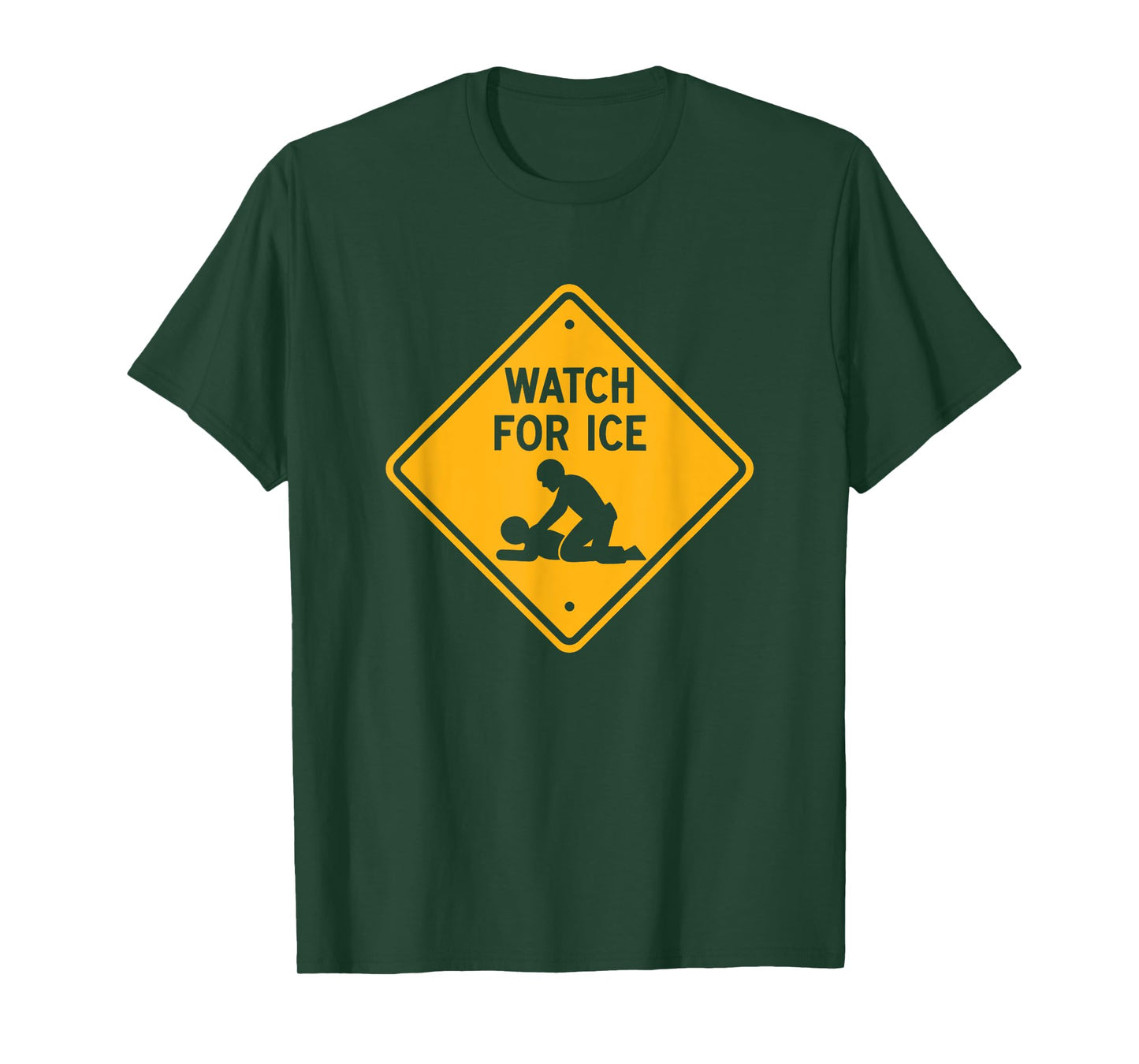 Watch for Ice Funny Highway Road Sign T-Shirt