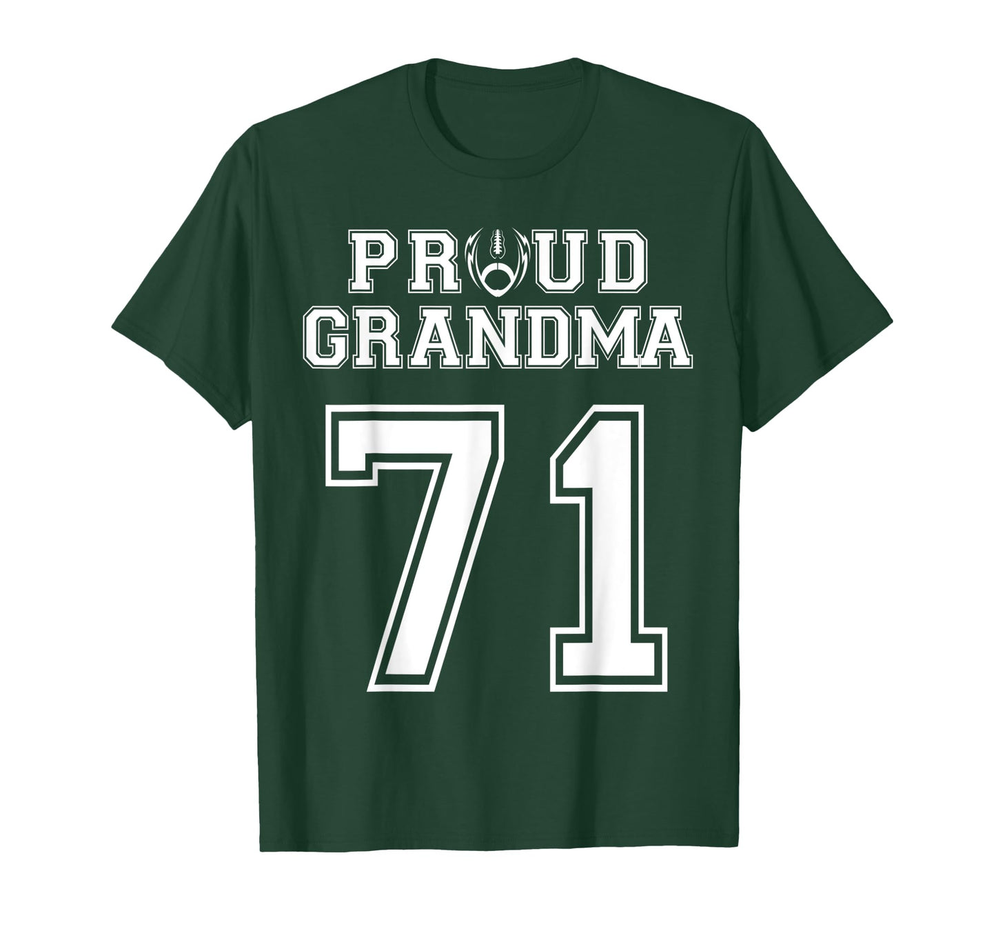 Custom Proud Football Grandma Number 71 Personalized Women T-Shirt