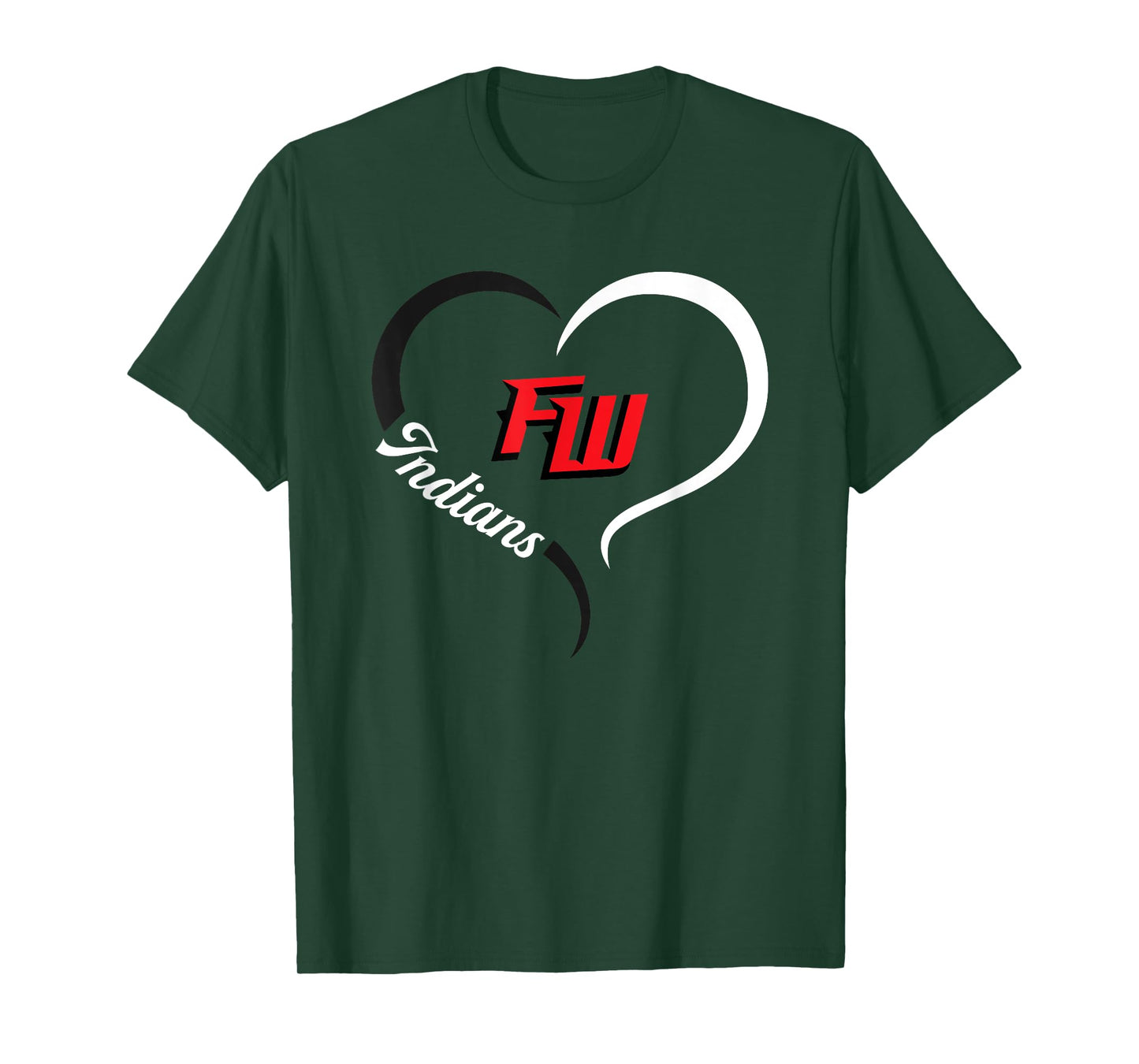Fort White Indians Logo Half Heart Slogan HS T-Shirt