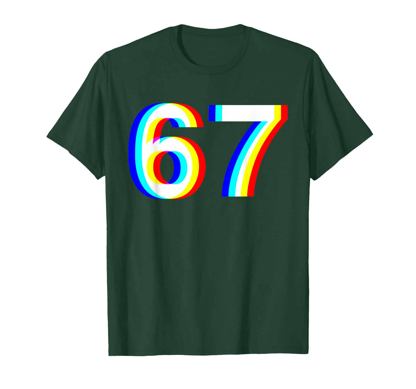 67 Meme Funny Six Seven Retro Trippy Vaporwave EDM 6-7 Slang T-Shirt