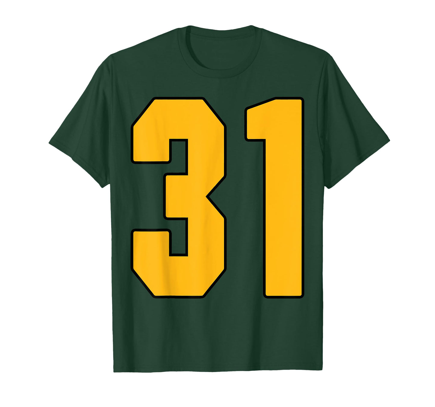 Gold Number 31 Jersey Big #31 Uniform Favorite Player T-Shirt