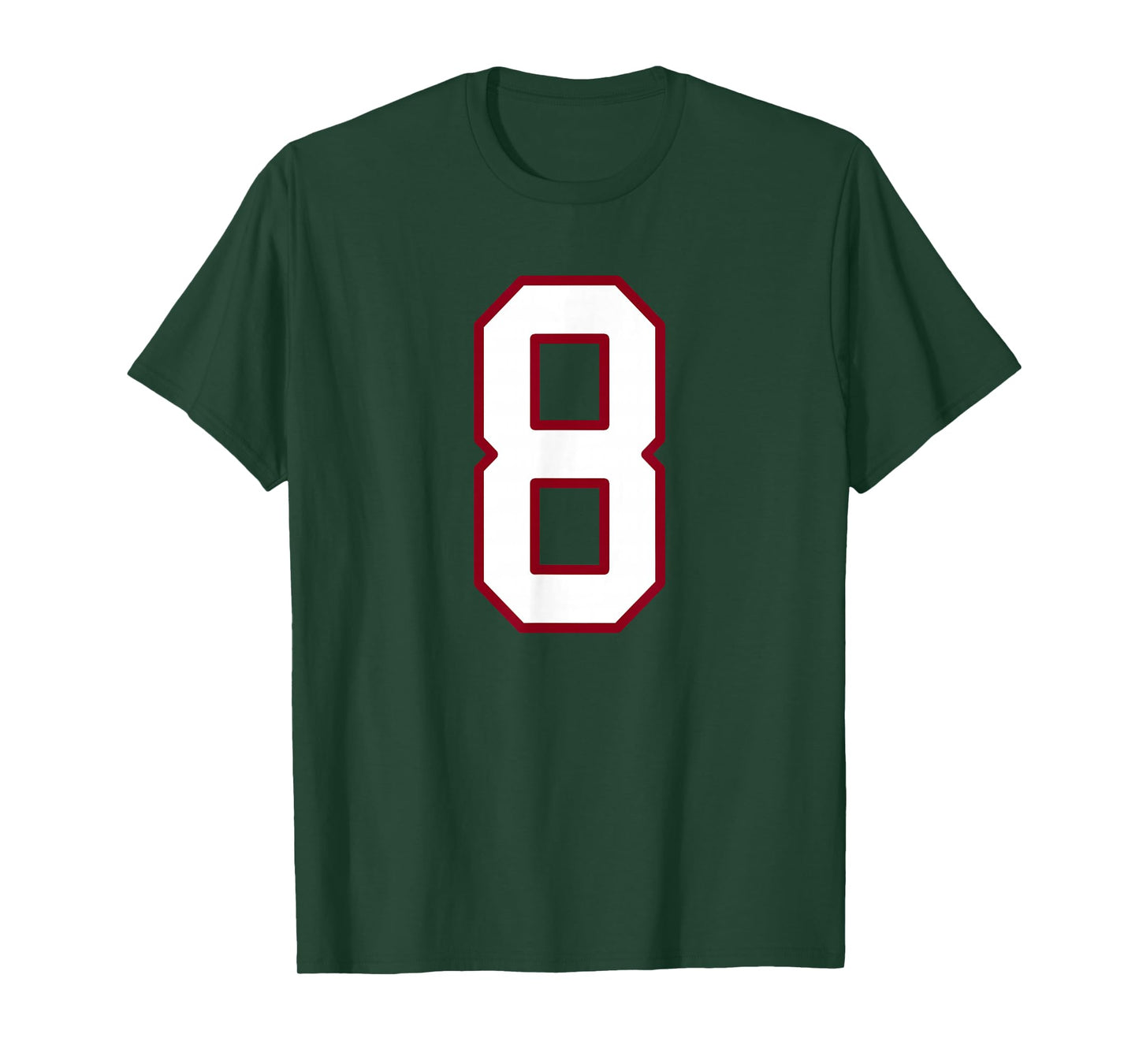 Maroon and White Number 8 Jersey Player Uniform #8 T-Shirt