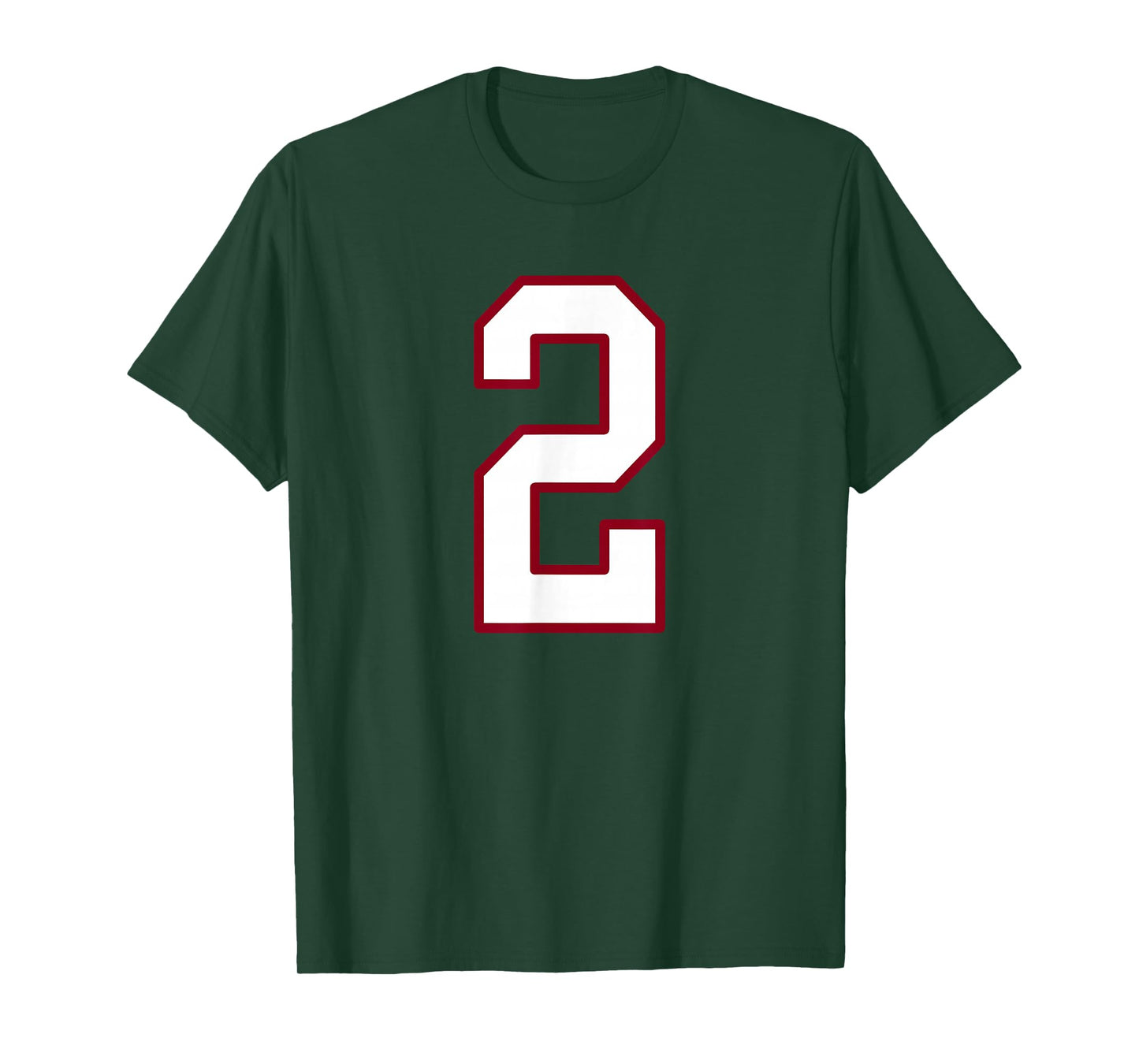 Maroon and White Number 2 Jersey Player Uniform #2 T-Shirt