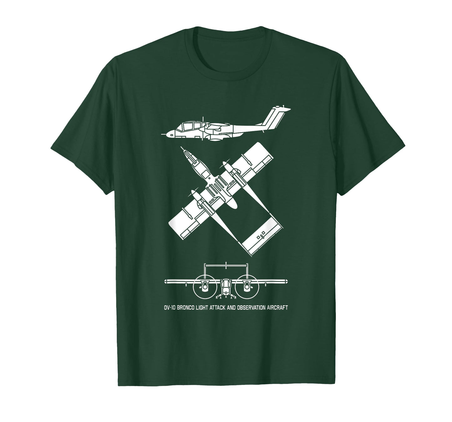 OV-10 Bronco American Plane Cutout Silhouette T-Shirt