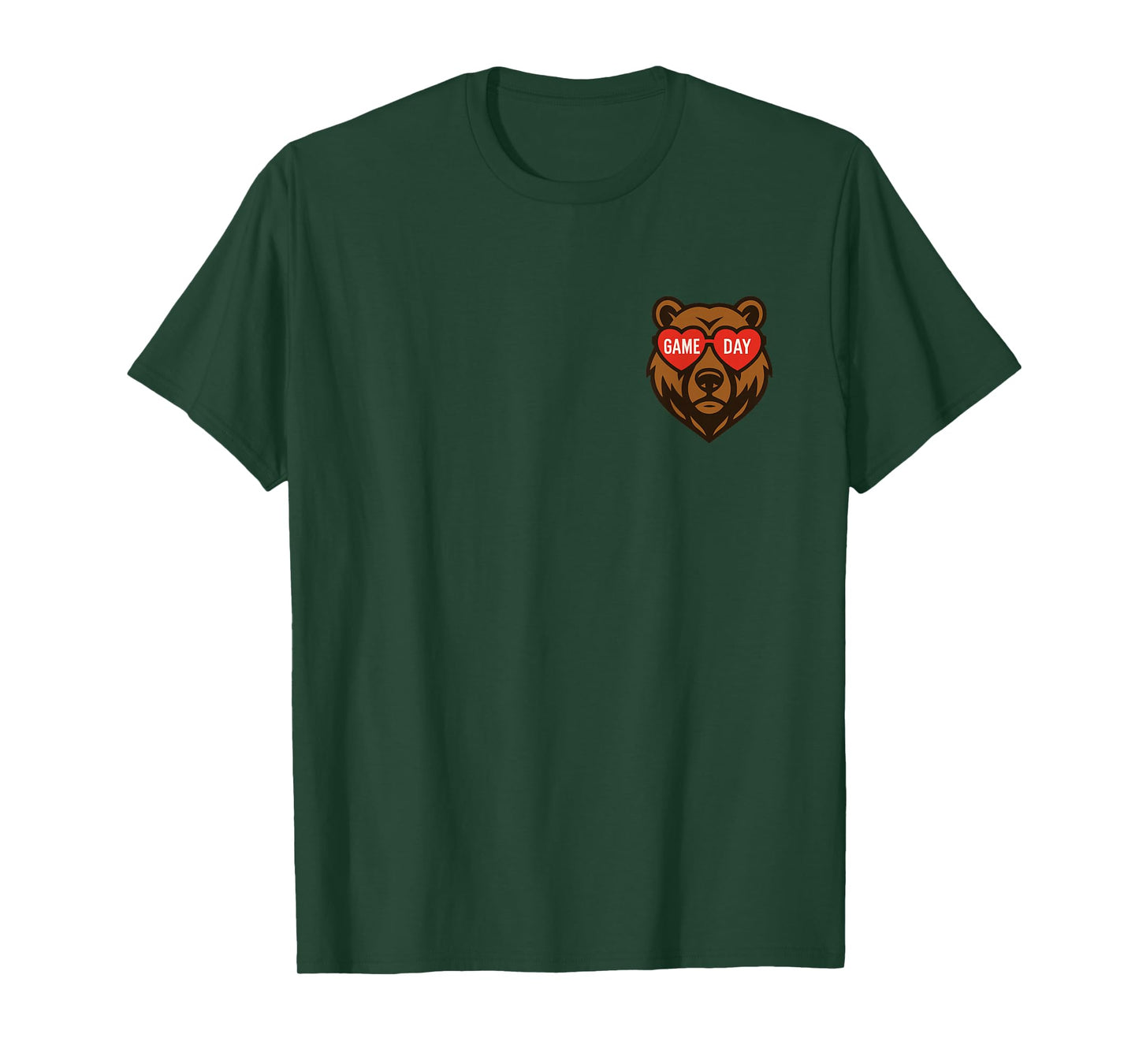Game Day Bear Sports Fan Heart Sunglasses Funny Team Spirit T-Shirt