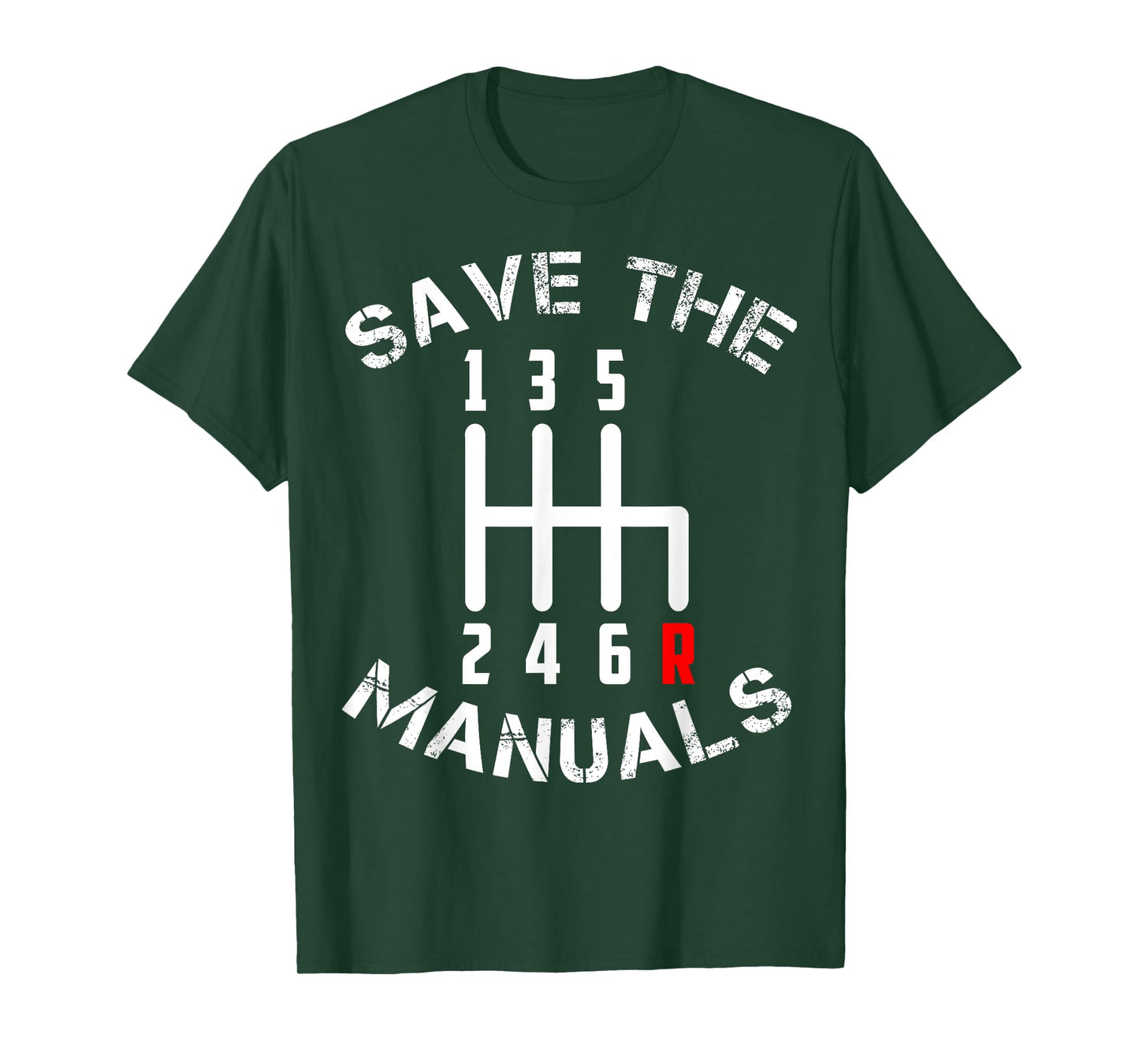 Save The Manuals Three Pedals 6 Speed Transmission T-Shirt T-Shirt