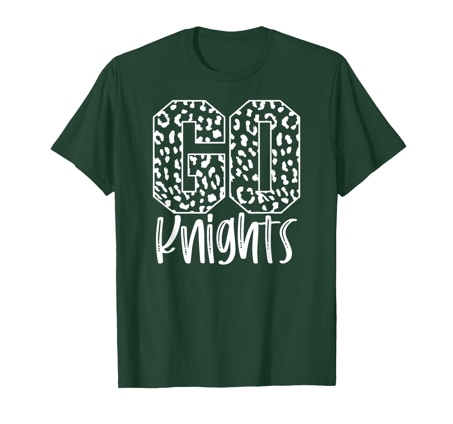 Knights Team Mascot School Spirit Game Night Leopard Print T-Shirt