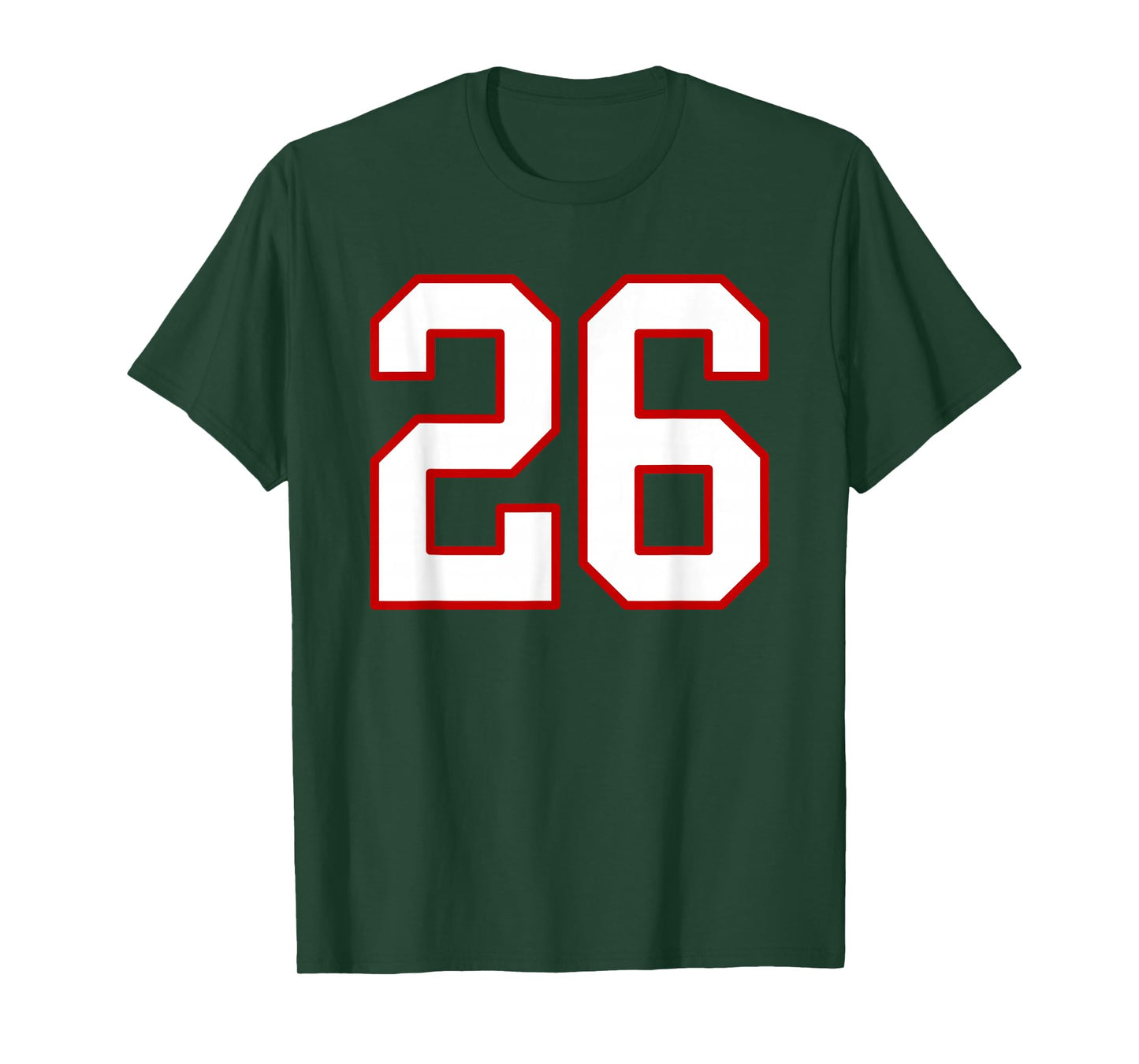 White and Red Sports Number 26 Jersey Uniform Player T-Shirt