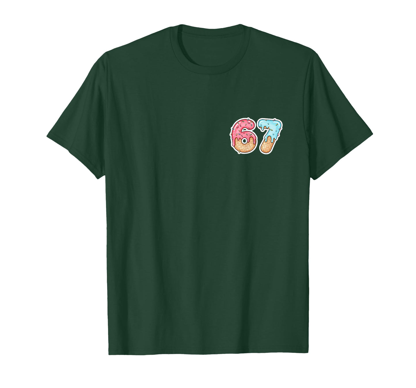 67 Ice Cream Drip Meme Funny Six Seven Gen Alpha (On Back) T-Shirt