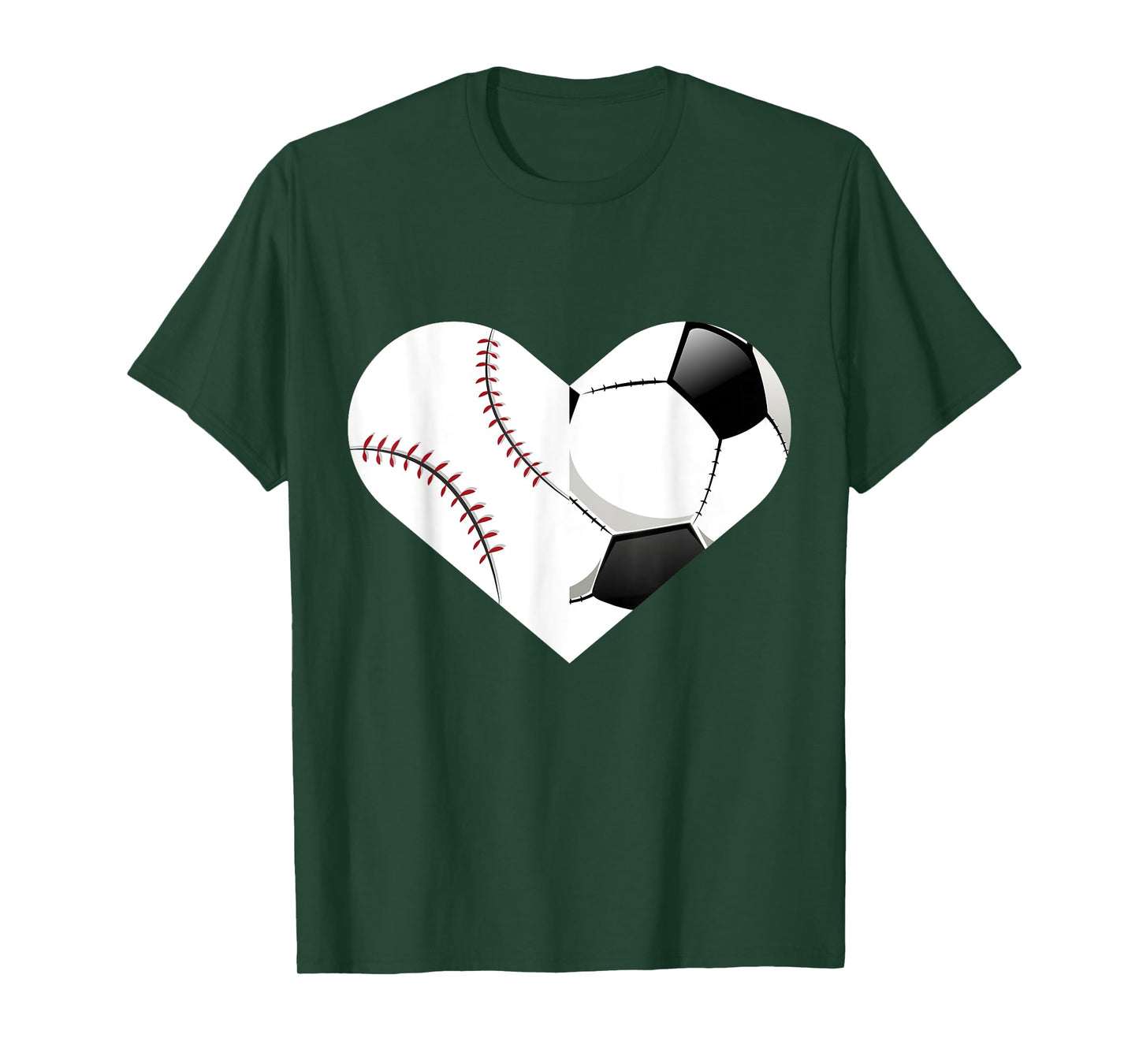 Soccer Baseball Heart Shirt, Sports Tee, Baseball, Soccer T-Shirt