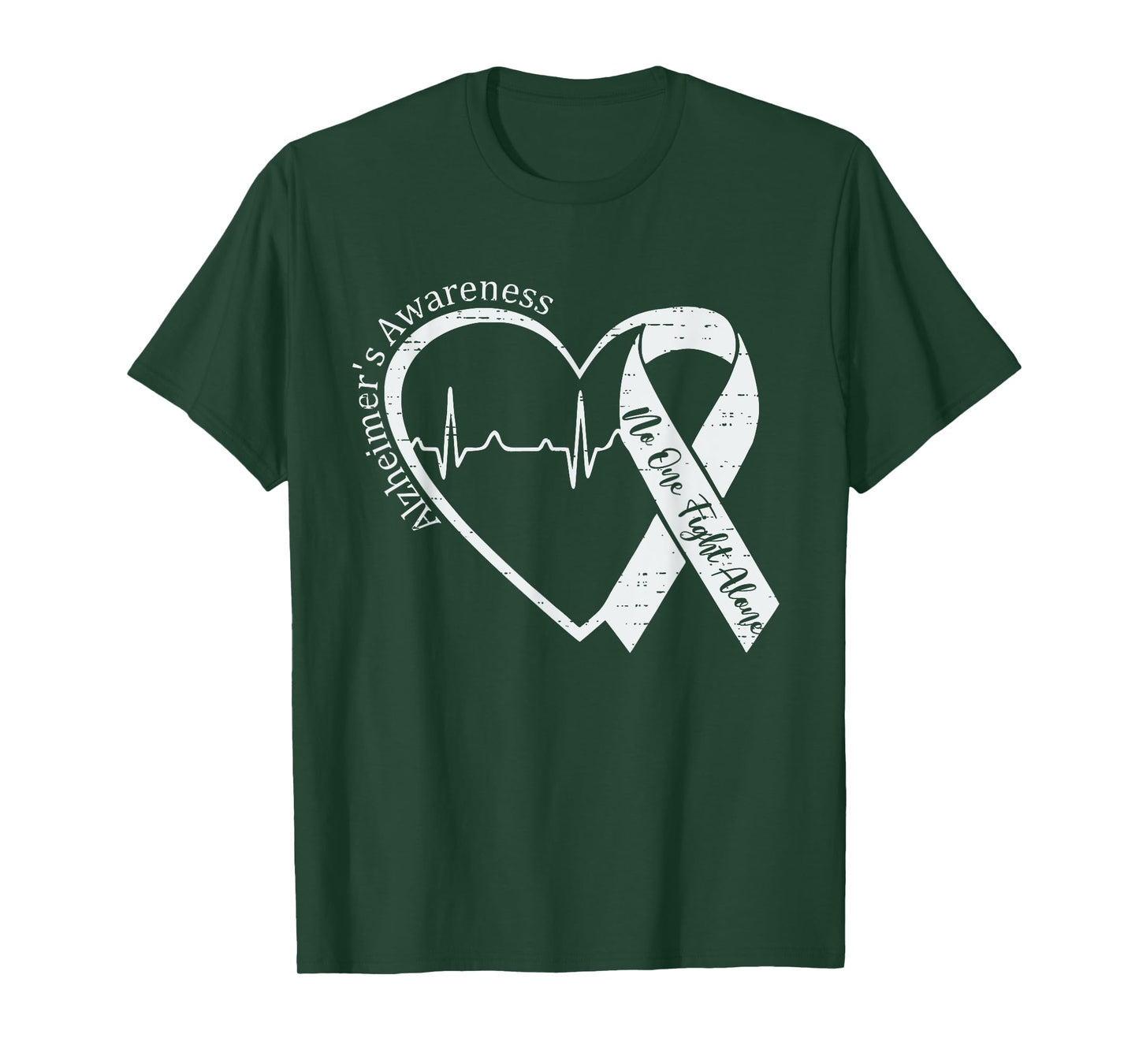 Alzheimer's Awareness Heart Ribbon Purple Dementia Mom Dad T-Shirt
