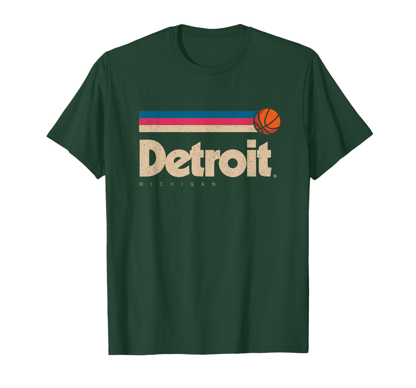 Detroit Basketball B-Ball City Michigan Retro Detroit T-Shirt