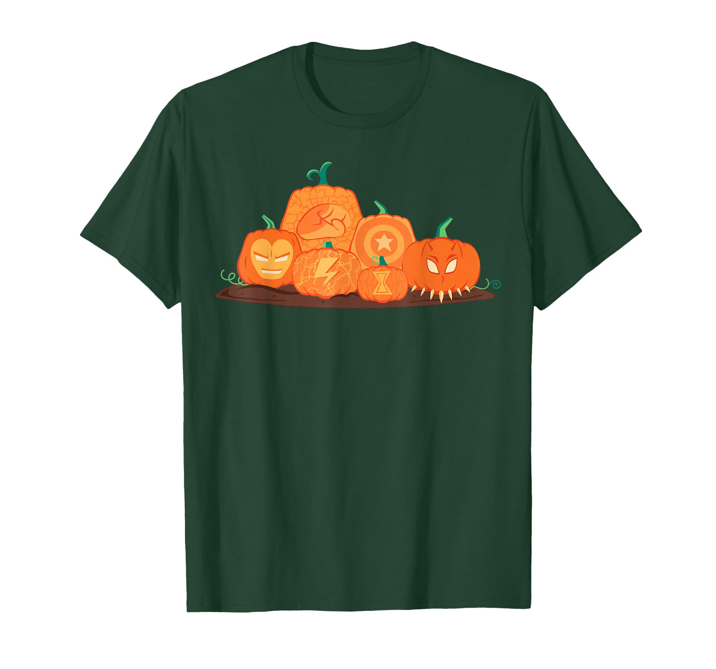 Marvel Halloween Avengers Pumpkin Characters Group T-Shirt