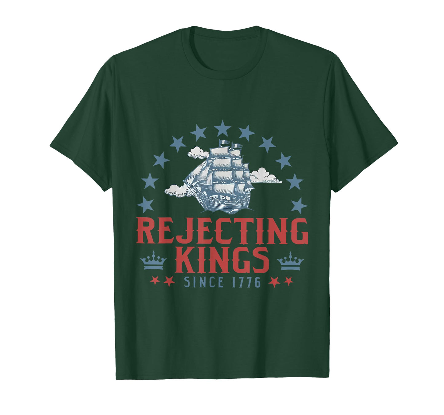 Rejecting Kings Since 1776 Bald Eagle Patriotic USA Flag T-Shirt