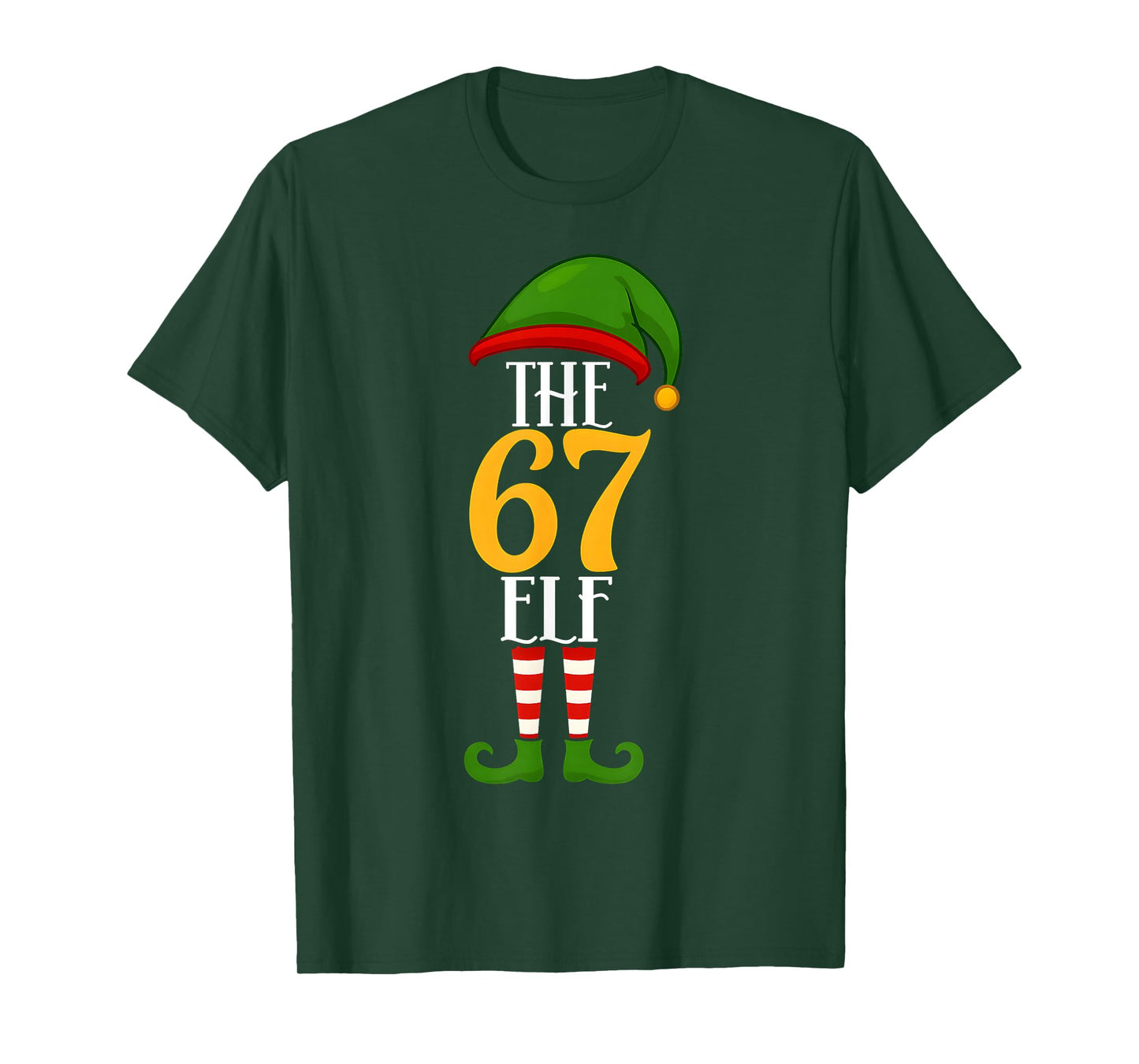 67 Christmas Elf Funny Six Seven Meme Boys Kids Matching T-Shirt