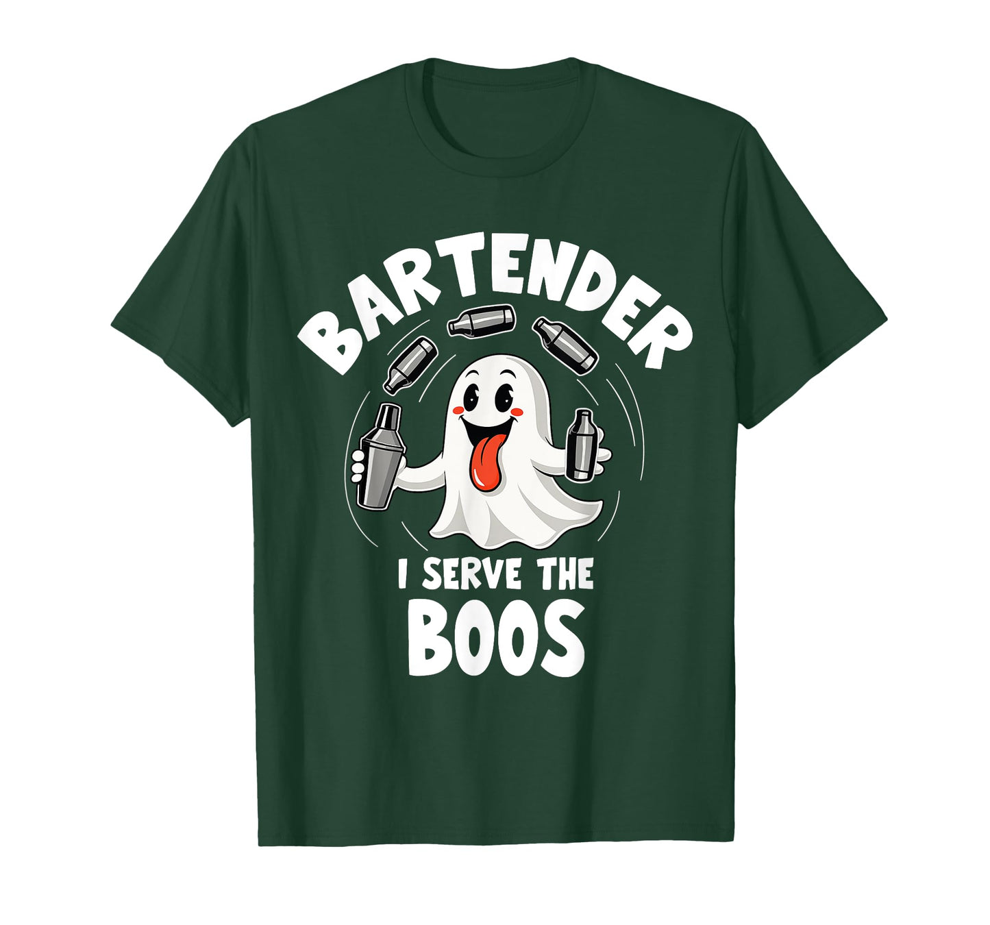 Bartender Halloween Costume I Serve The Boos Men Women T-Shirt
