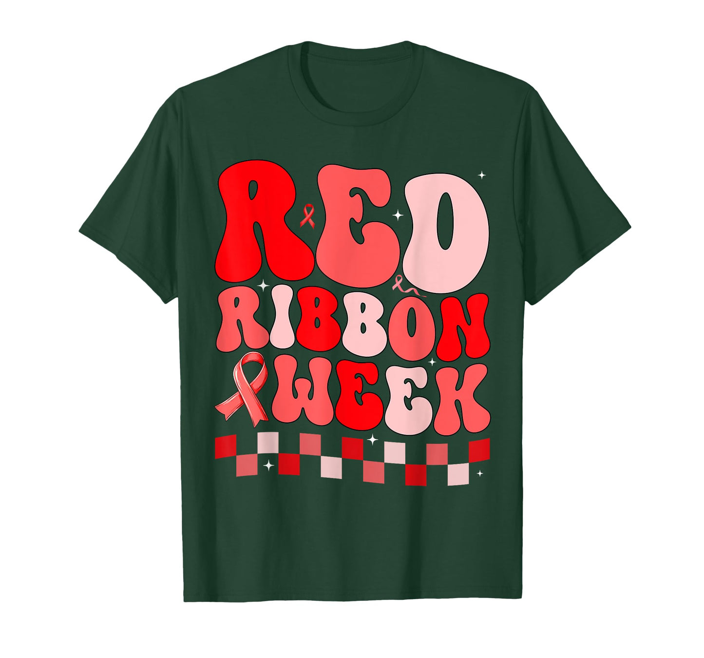 Kids Red Ribbon Week Groovy Awareness Week T-Shirt