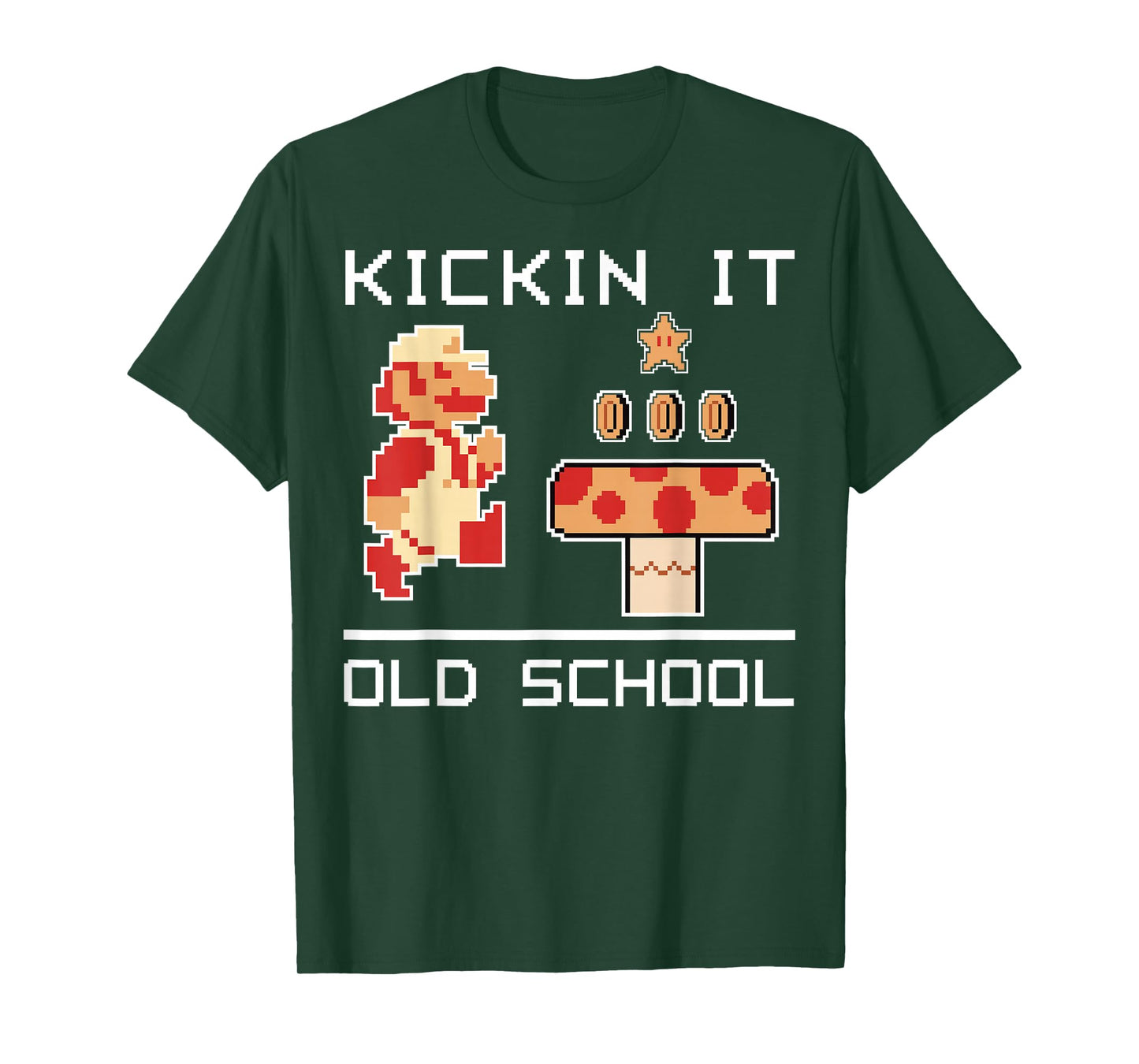 Super Mario Kickin' It Old School Vintage Text Poster T-Shirt