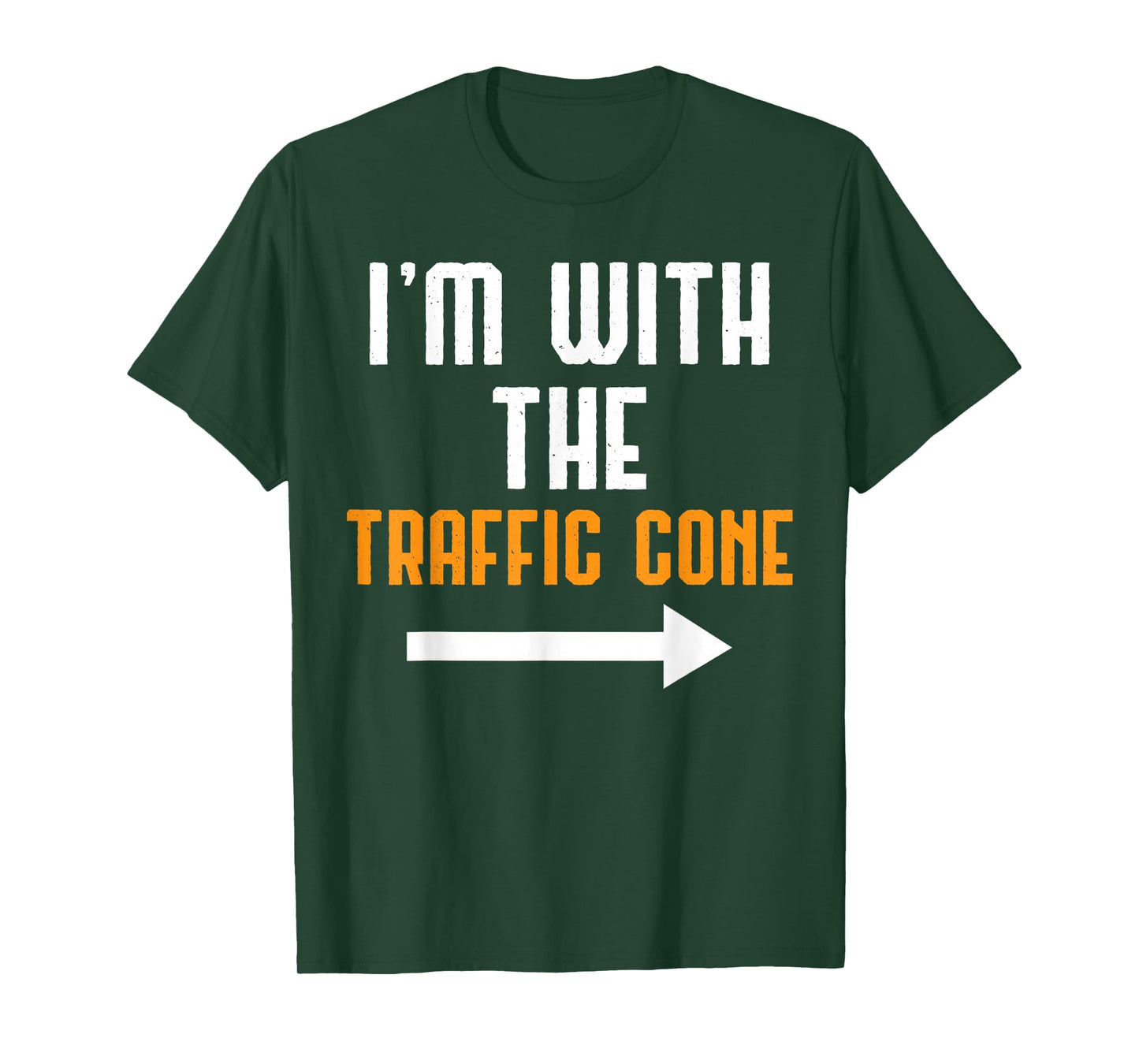 I'm With The Traffic Cone Costume Funny Halloween Couple T-Shirt