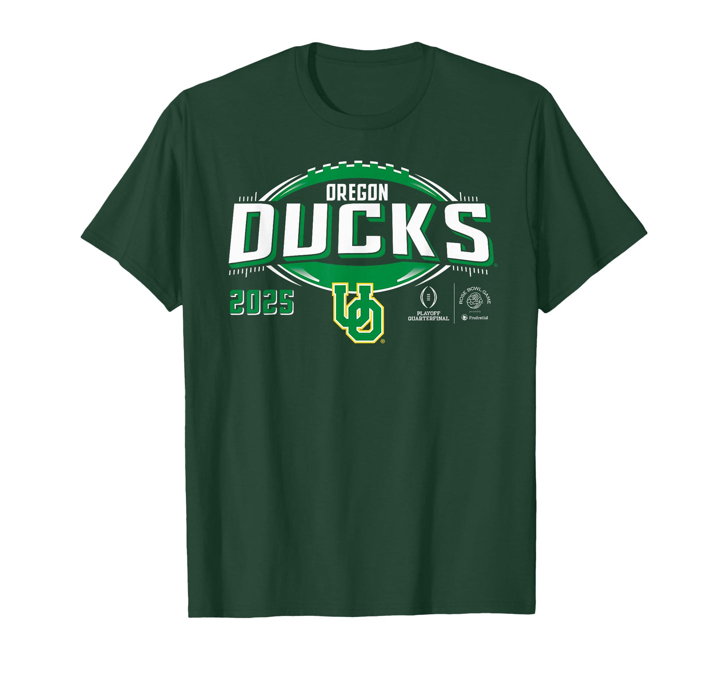 Oregon Ducks CFP Quarterfinal Rose Bowl 2024-2025 Black T-Shirt