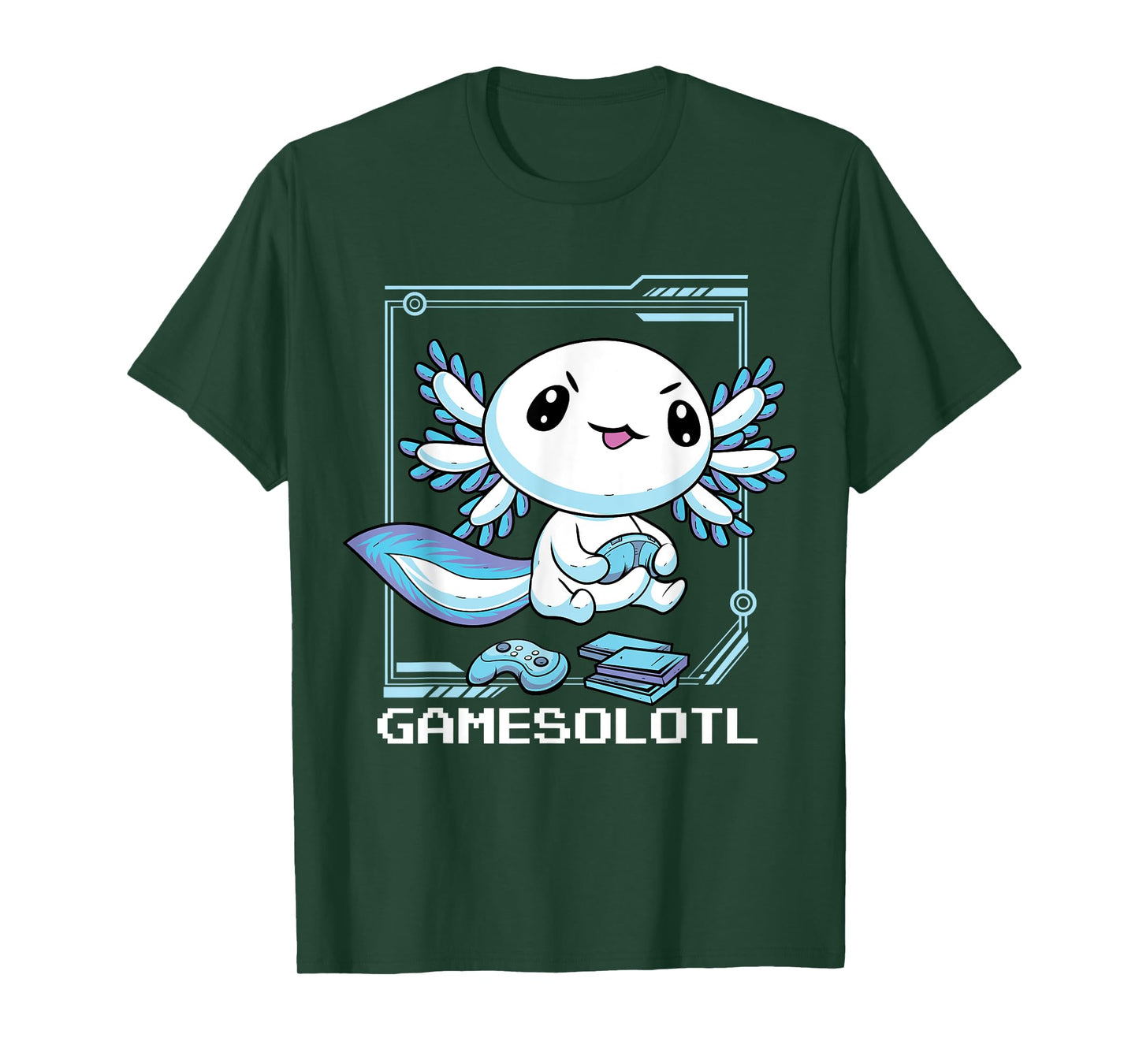 Gamer Axolotl Gamesolotl Fish Gaming Video Gamer Anime T-Shirt