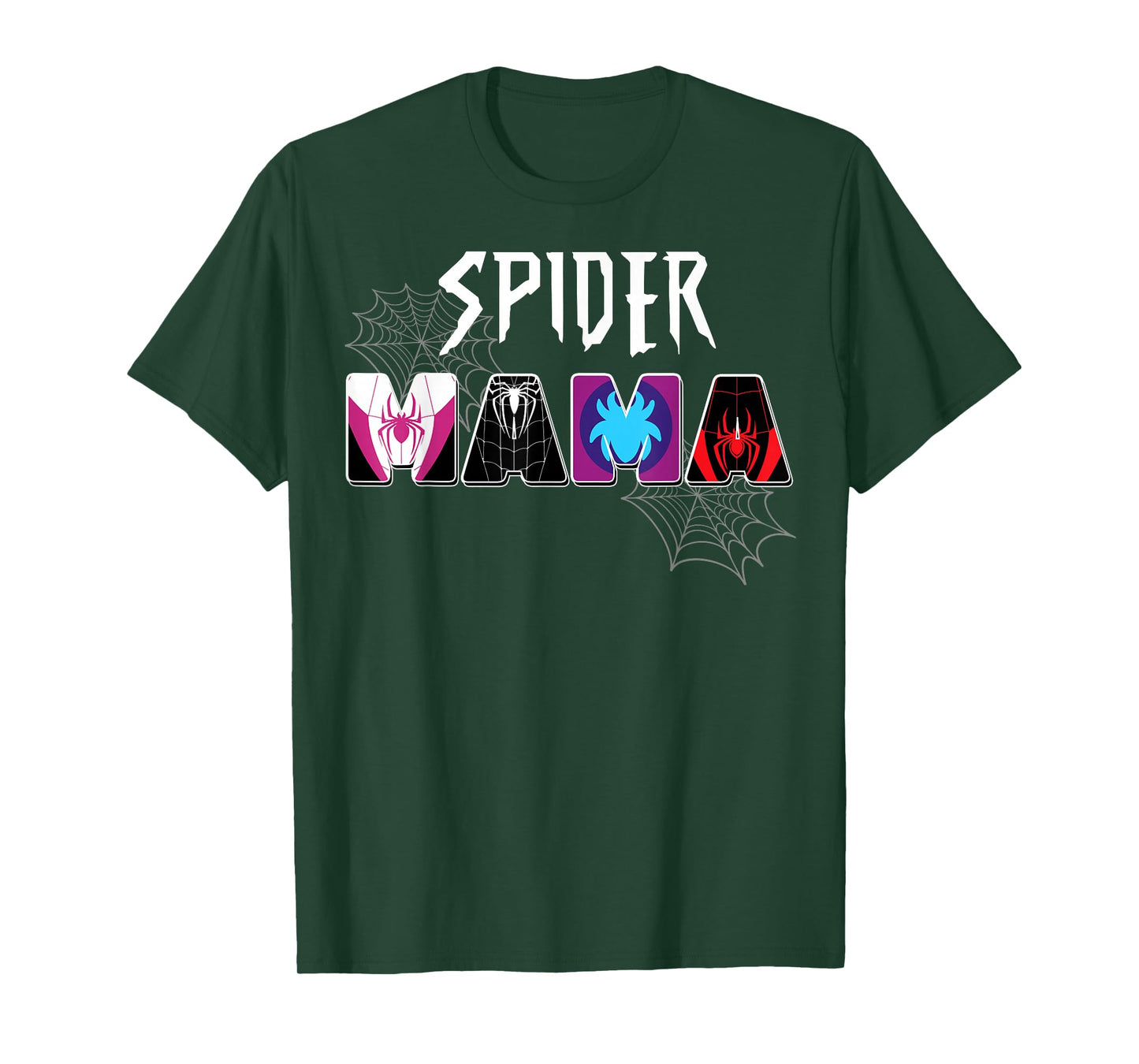 Women Spider Mama Groovy Mama Mothers Day Matching Family T-Shirt