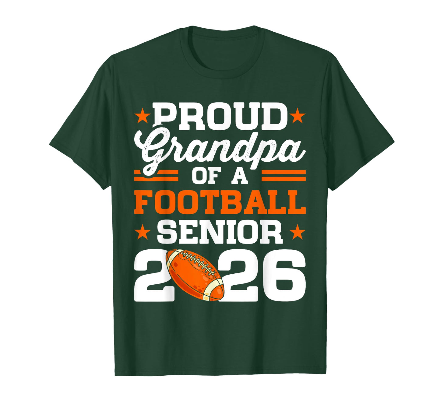 Mens Proud Grandpa of A Football Senior Class of 2026 Graduation T-Shirt