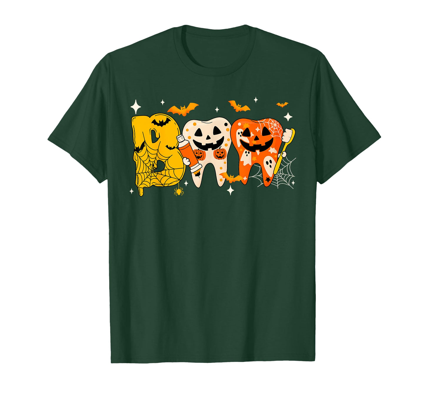Boo Teeth Pumpkin Dentist Dental Hygienist Halloween Costume T-Shirt