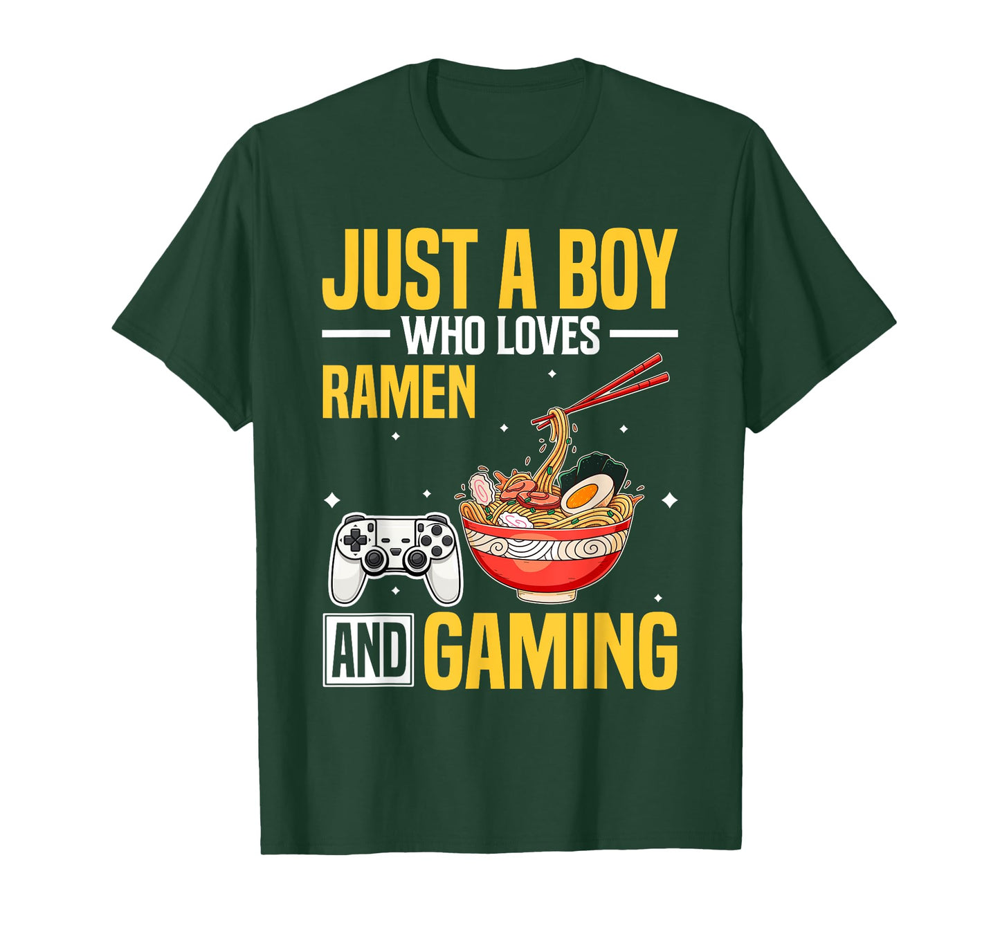 Just A Boy Who Loves Ramen and Gaming Japan Anime Video Game T-Shirt