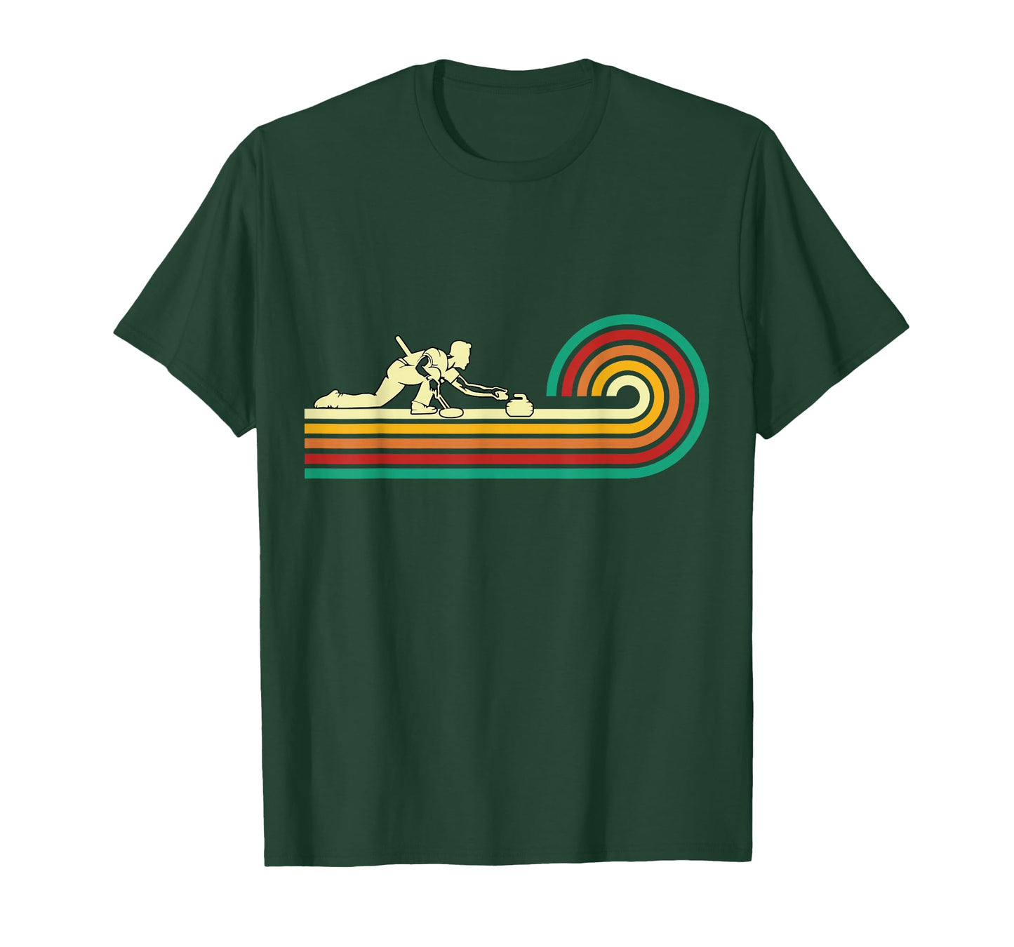 Curler sliding Curling Stone Retro Curling T-Shirt