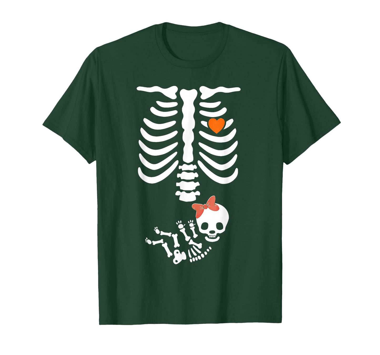 Maternity Skeleton Baby Girl Halloween Costume T-Shirt