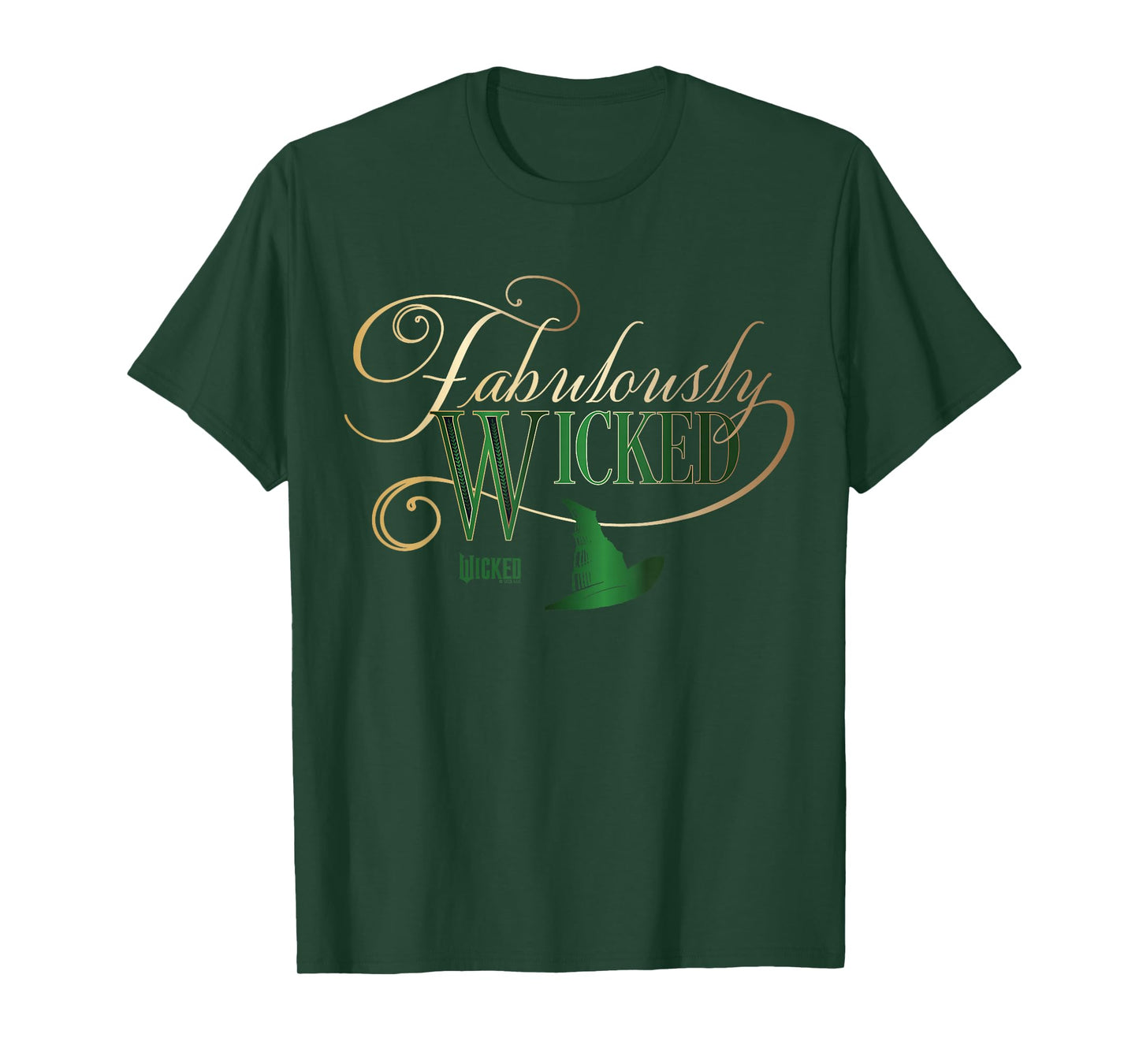 Wicked Fabulously Wicked Elphaba T-Shirt - Unisex-Adult, Black, Small, Short Sleeve, T-Shirt, Letter Print