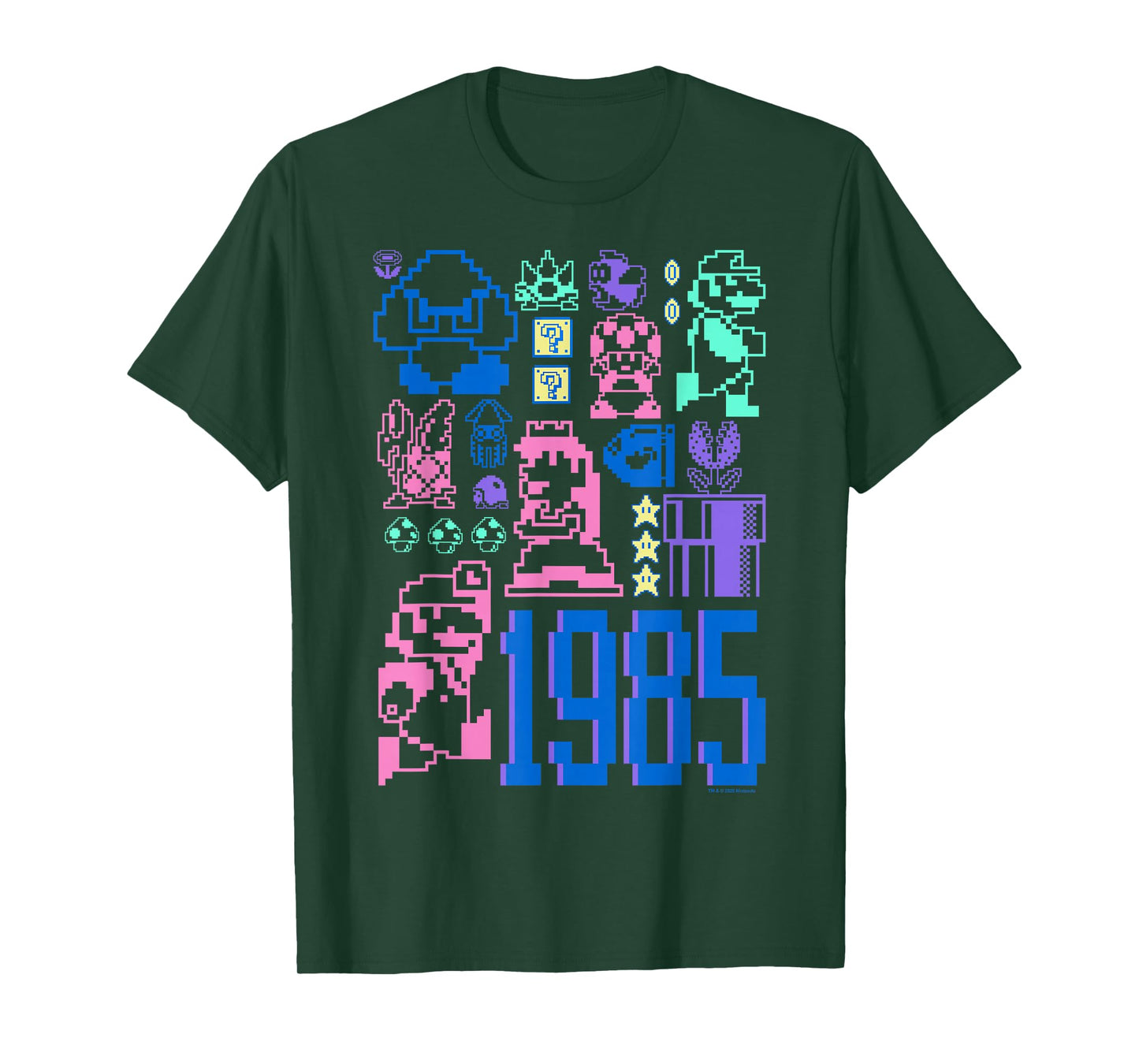 Super Mario Bros 35th Anniversary 1985 Nintendo Pixel Art T-Shirt