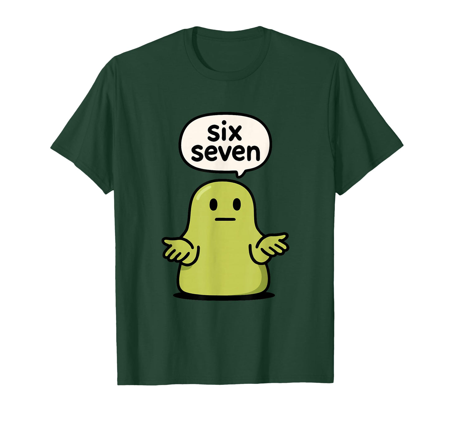 67 Six Seven 6-7 Green Blob Slime - Funny Kids Brainrot Meme T-Shirt
