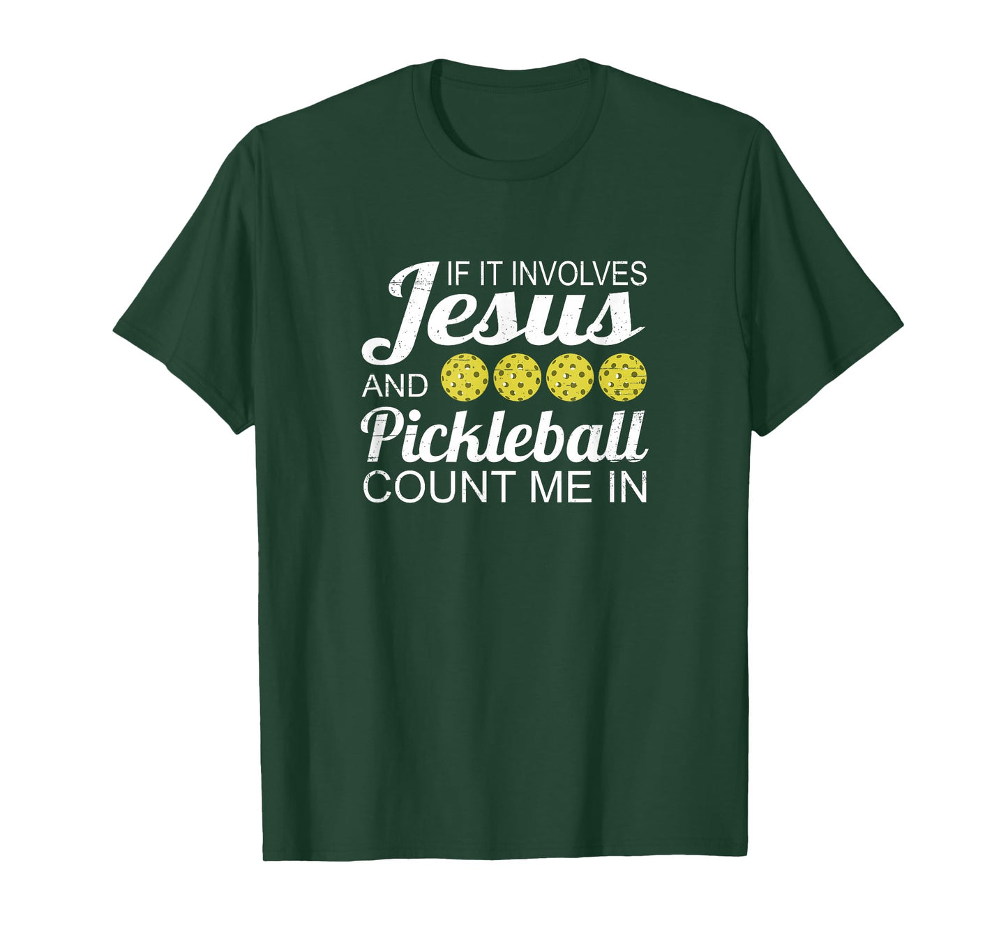 Distressed Jesus Pickleball Player Worship Church Graphic T-Shirt
