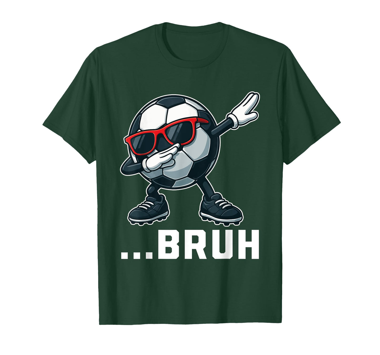 Bruh Dabbing Soccer Ball Funny Boys Men Women Sports Player T-Shirt