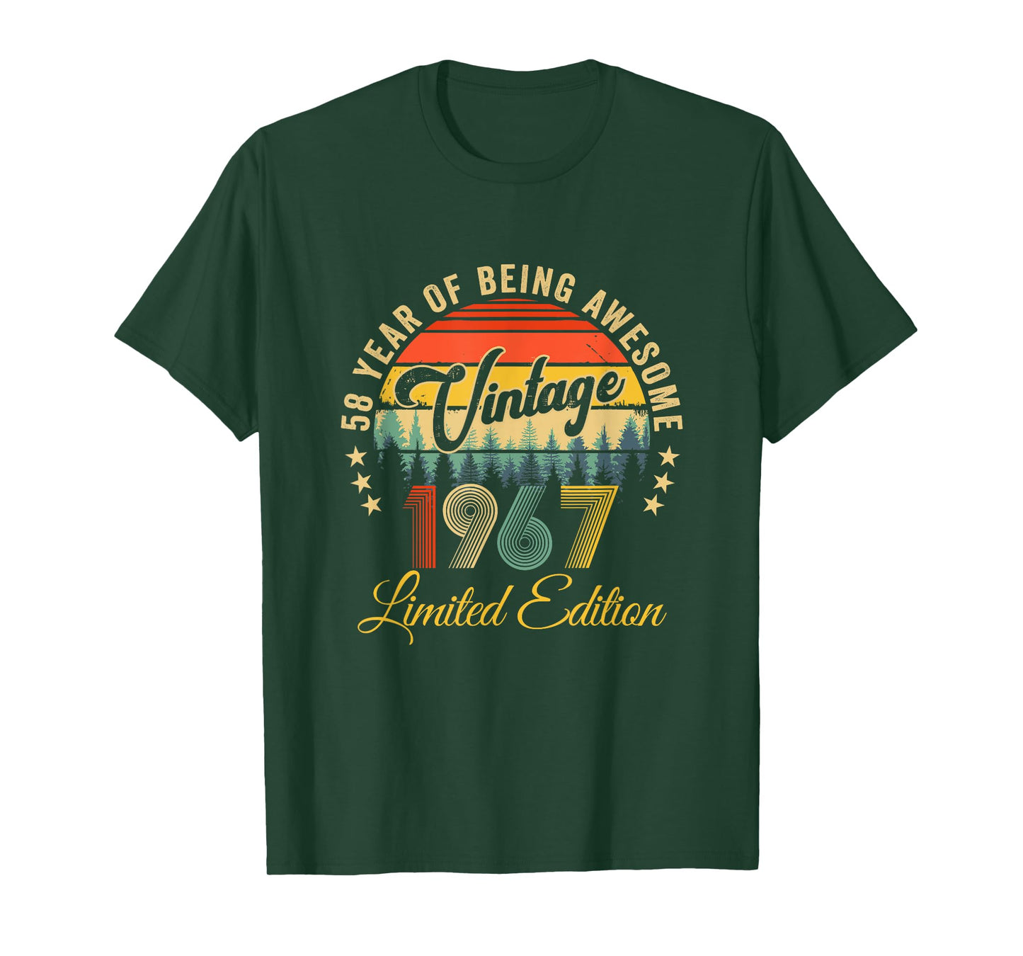 Vintage 1967 Limited Edition 58 Year Old 58Th Birthday T-Shirt