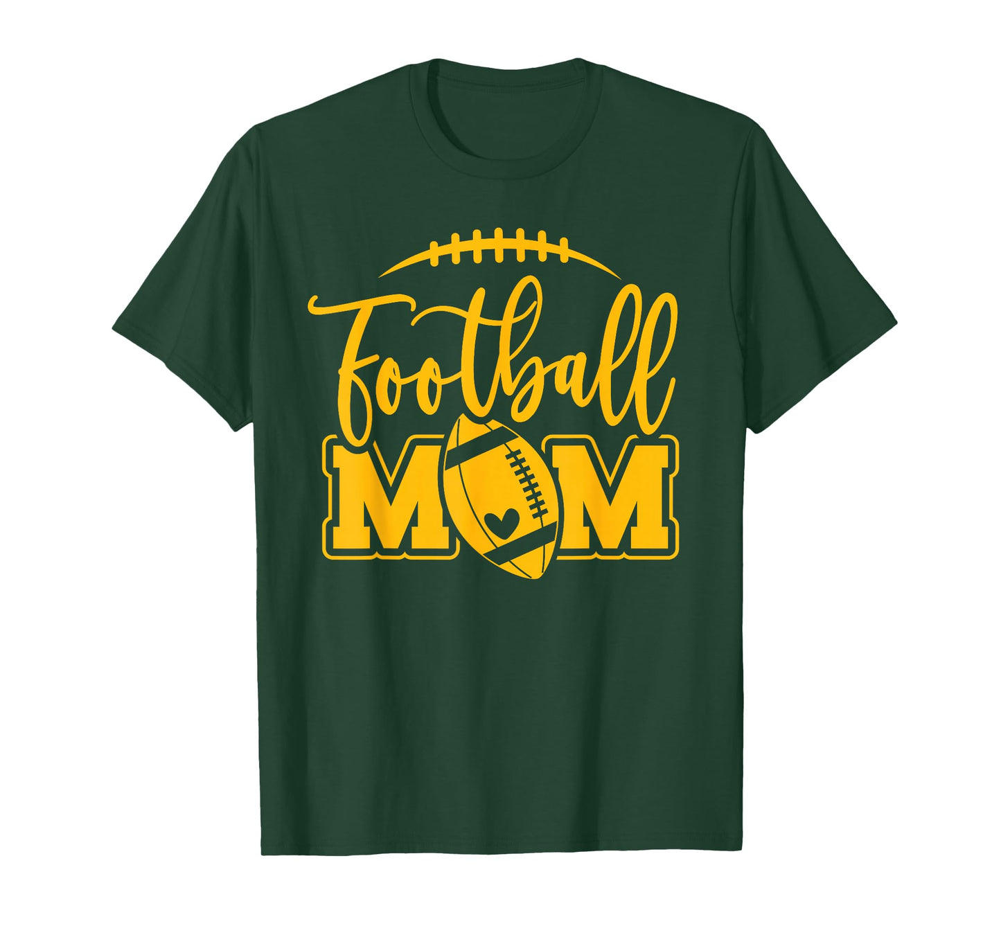 Game Day Black and Yellow High School Football Football Mom T-Shirt