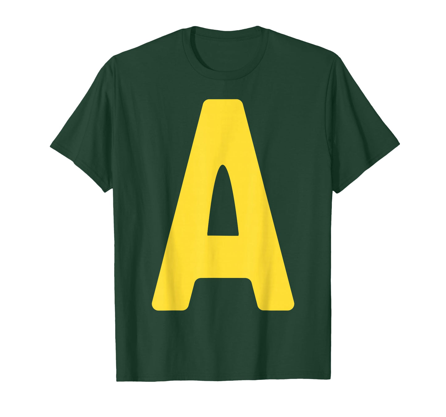 Letter A Alphabet Yellow On Red Halloween Costume Party T-Shirt