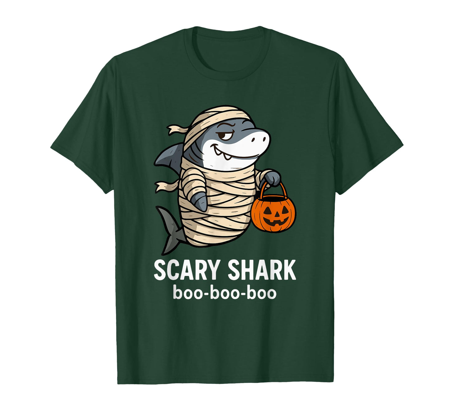 Cute Shark Mummy Halloween Men Women Kids Funny T-Shirt