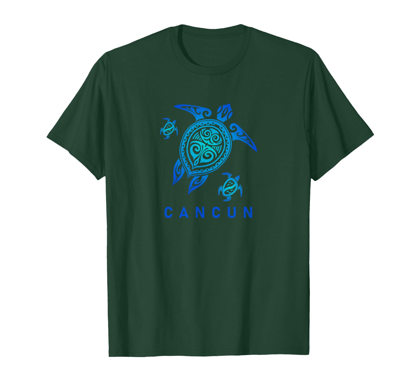 Cancun Mexico T-Shirt Sea Blue Tribal Turtle T-Shirt