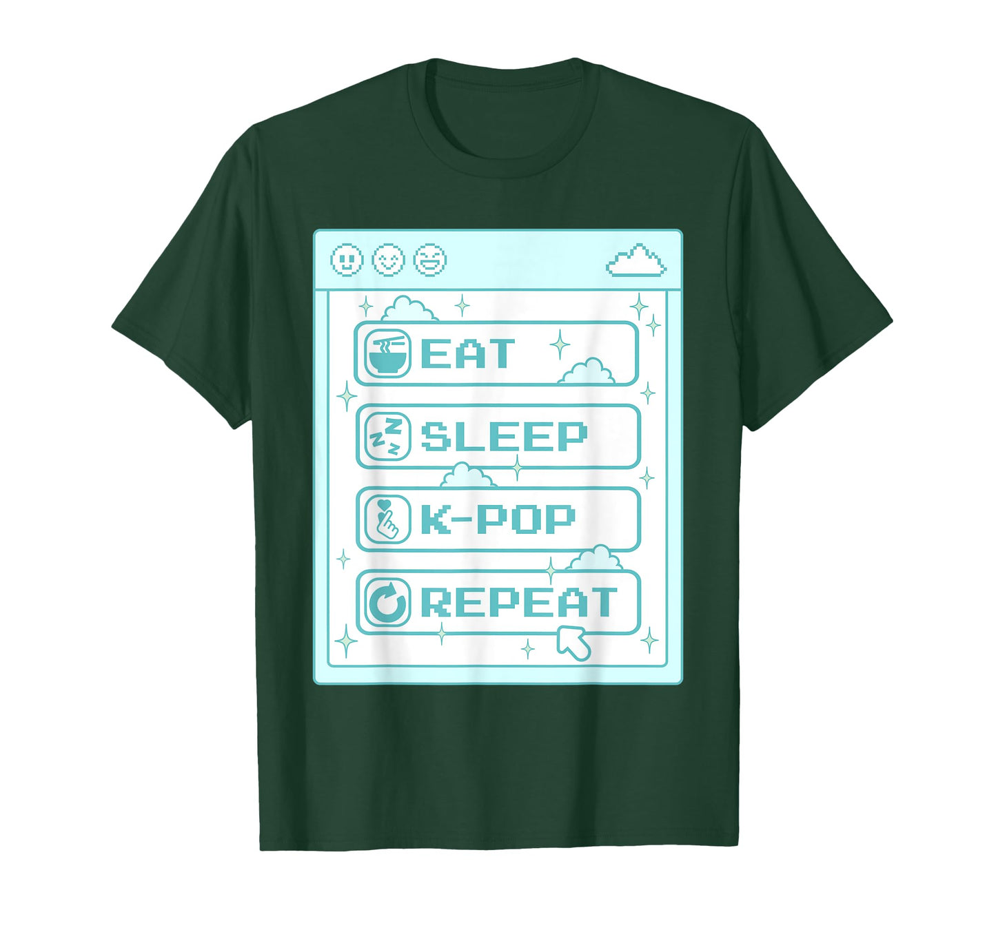 Computer Geek Eat Sleep K-Pop Repeat Boys Kpop Merch K-Pop T-Shirt