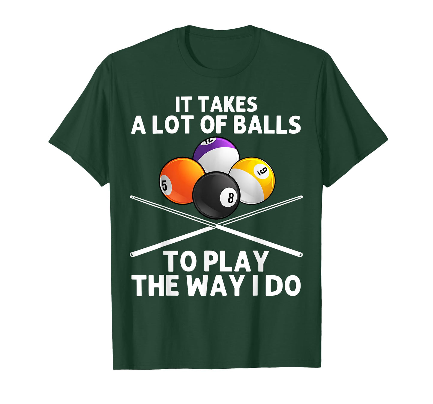 Funny Billiards Art For Men Boys Billiard Lover Pool Player T-Shirt