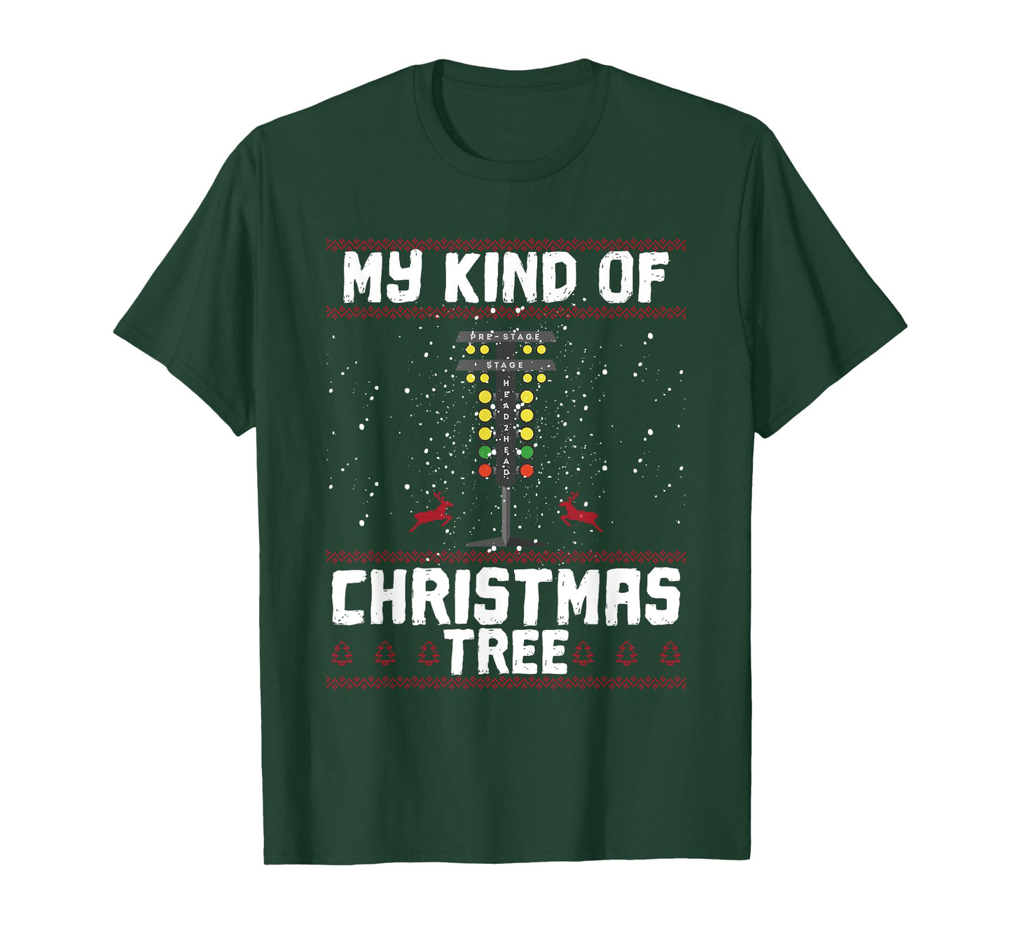 My Kind Of Christmas Tree Drag Racing Funny Xmas Racer T-Shirt