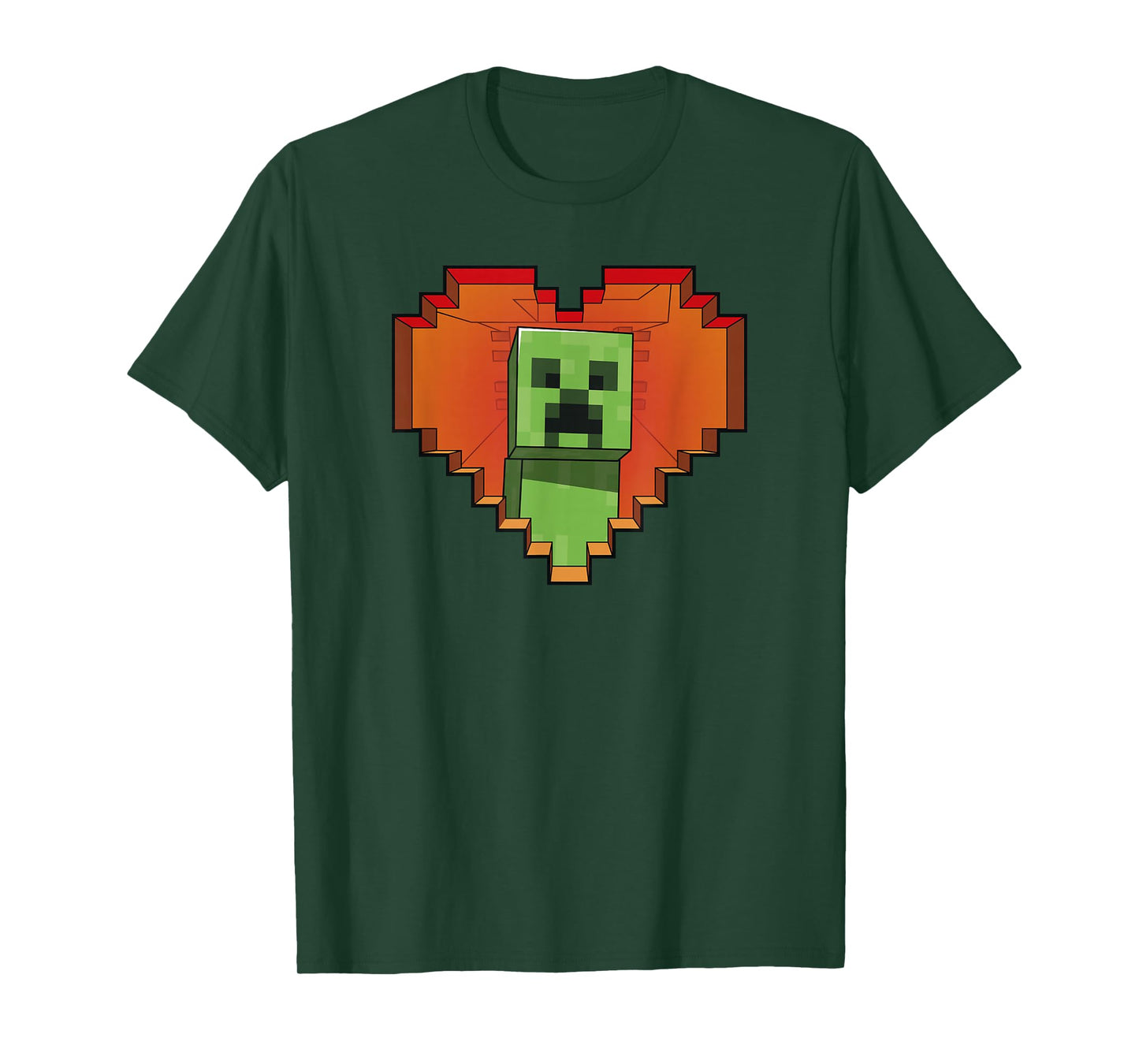 Minecraft Heart Logo Creeper Fill T-Shirt