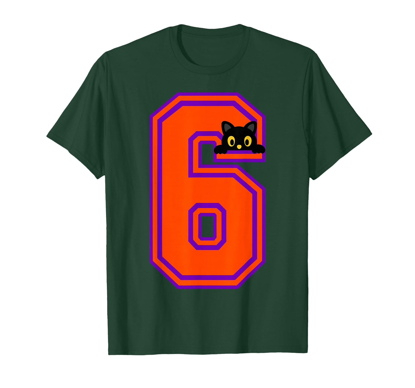 Funny Six Seven 6 7 Halloween Black Cat Teacher Student T-Shirt
