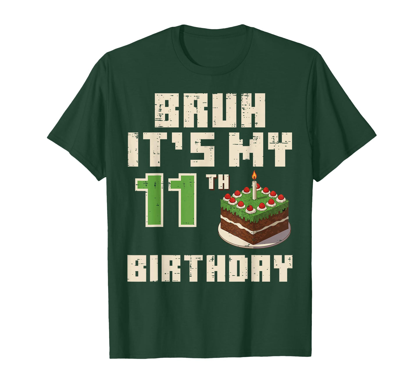 11th Birthday Pixel Gaming 11 Year Old Gamer Bday Boys Kids T-Shirt