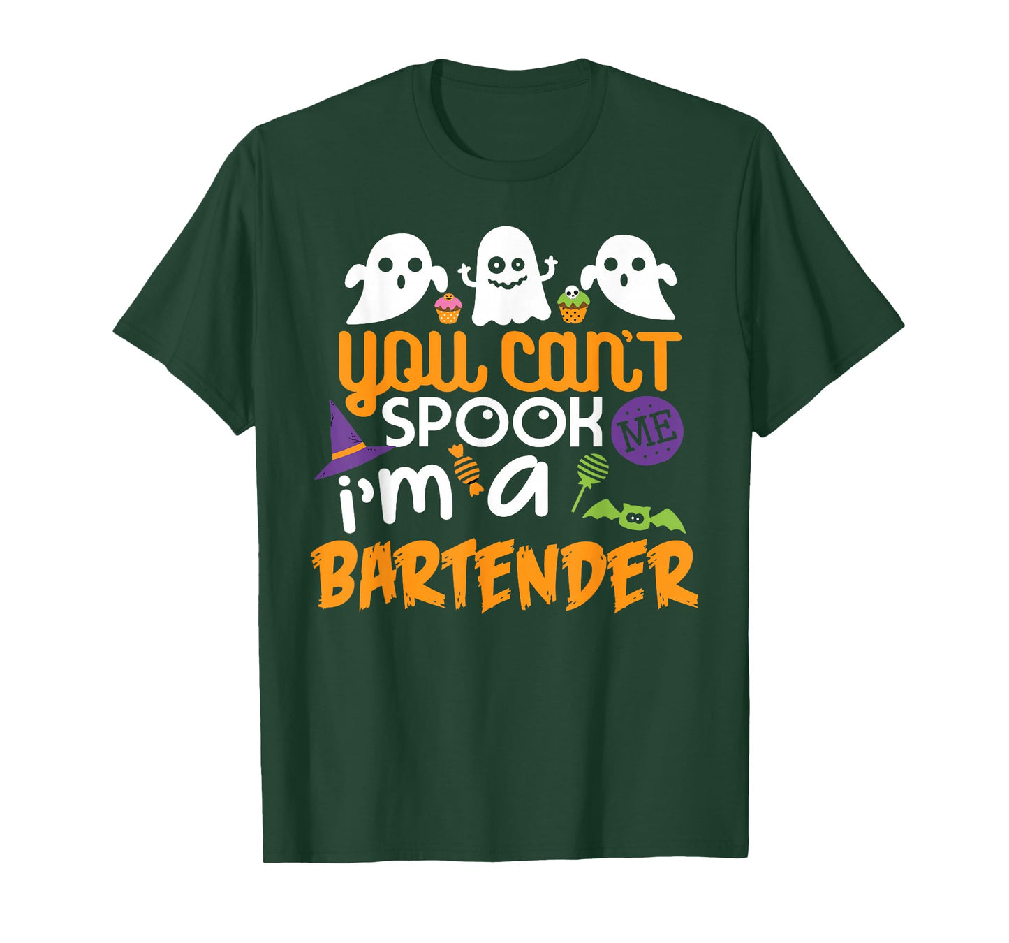 Bartender Halloween Shirt Costume Party Can't Spook Me T-Shirt