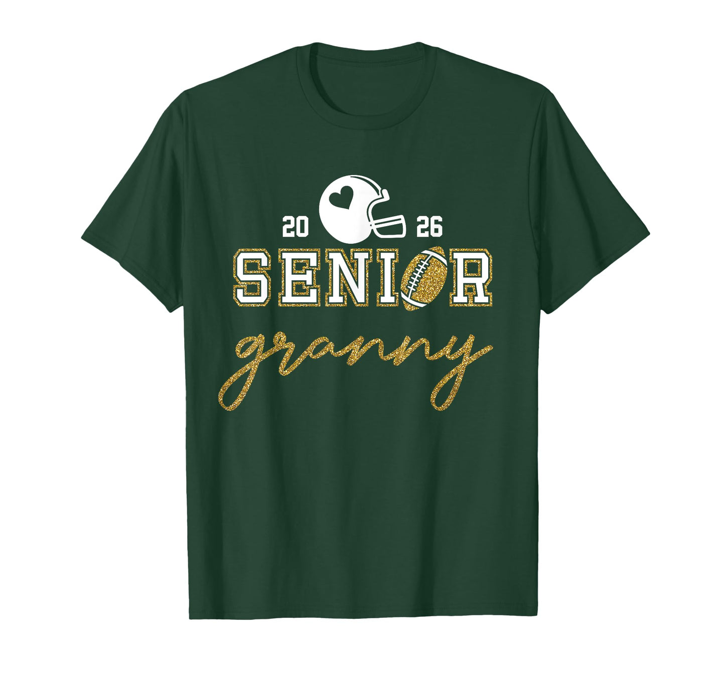 Senior Granny Graduation Football Class of 2026 Family T-Shirt