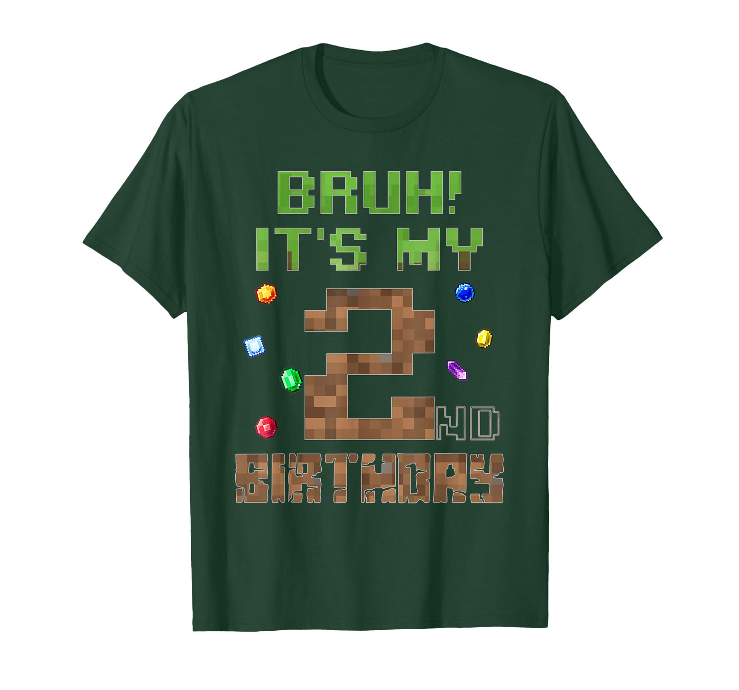 B-Day Boy Shirt Bruh It's My 2nd Birthday Video Game Pixel T-Shirt
